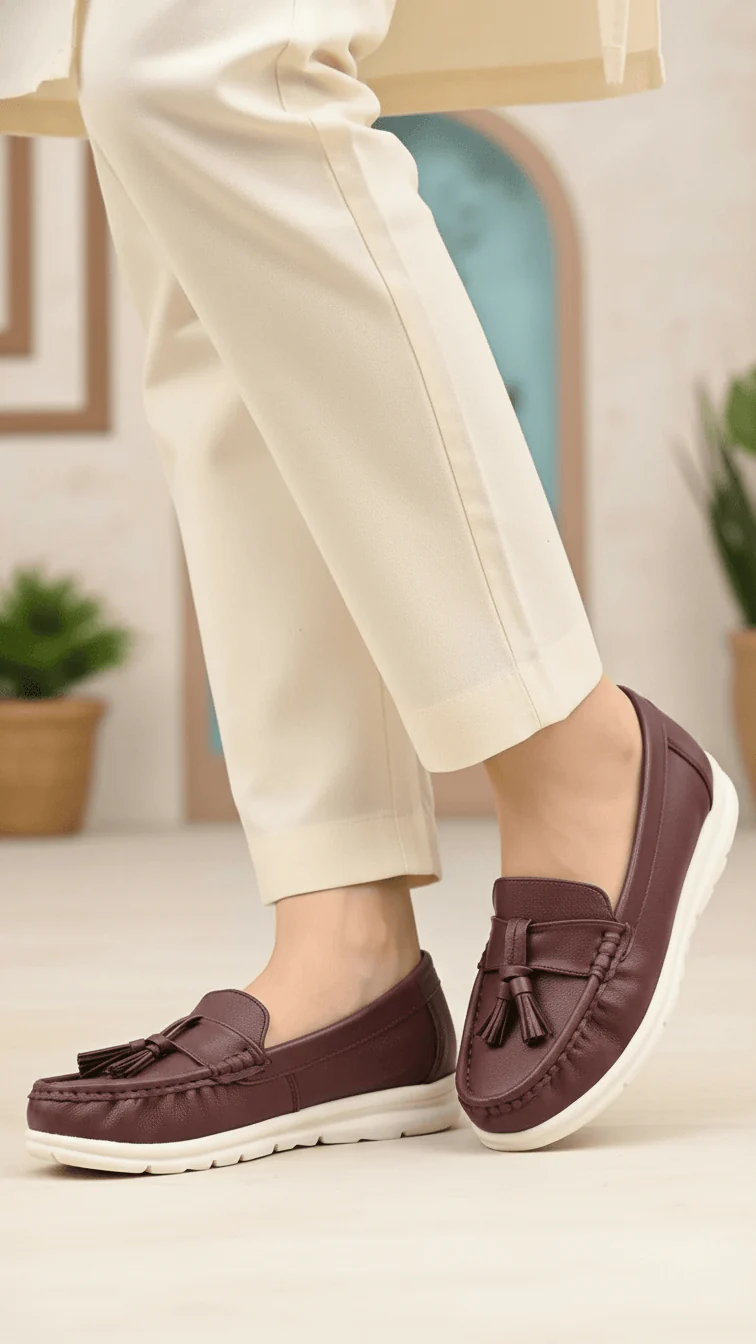 Maroon Moccasin For Women WN4487