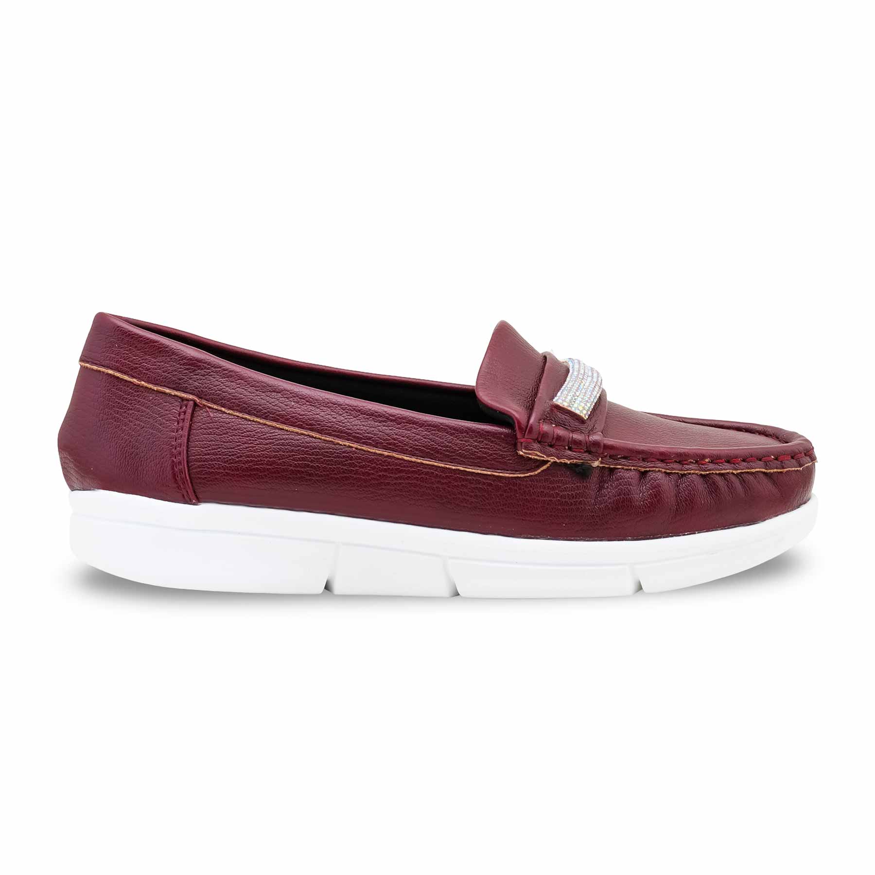 Maroon Moccasin For Women WN4541 - Image 2