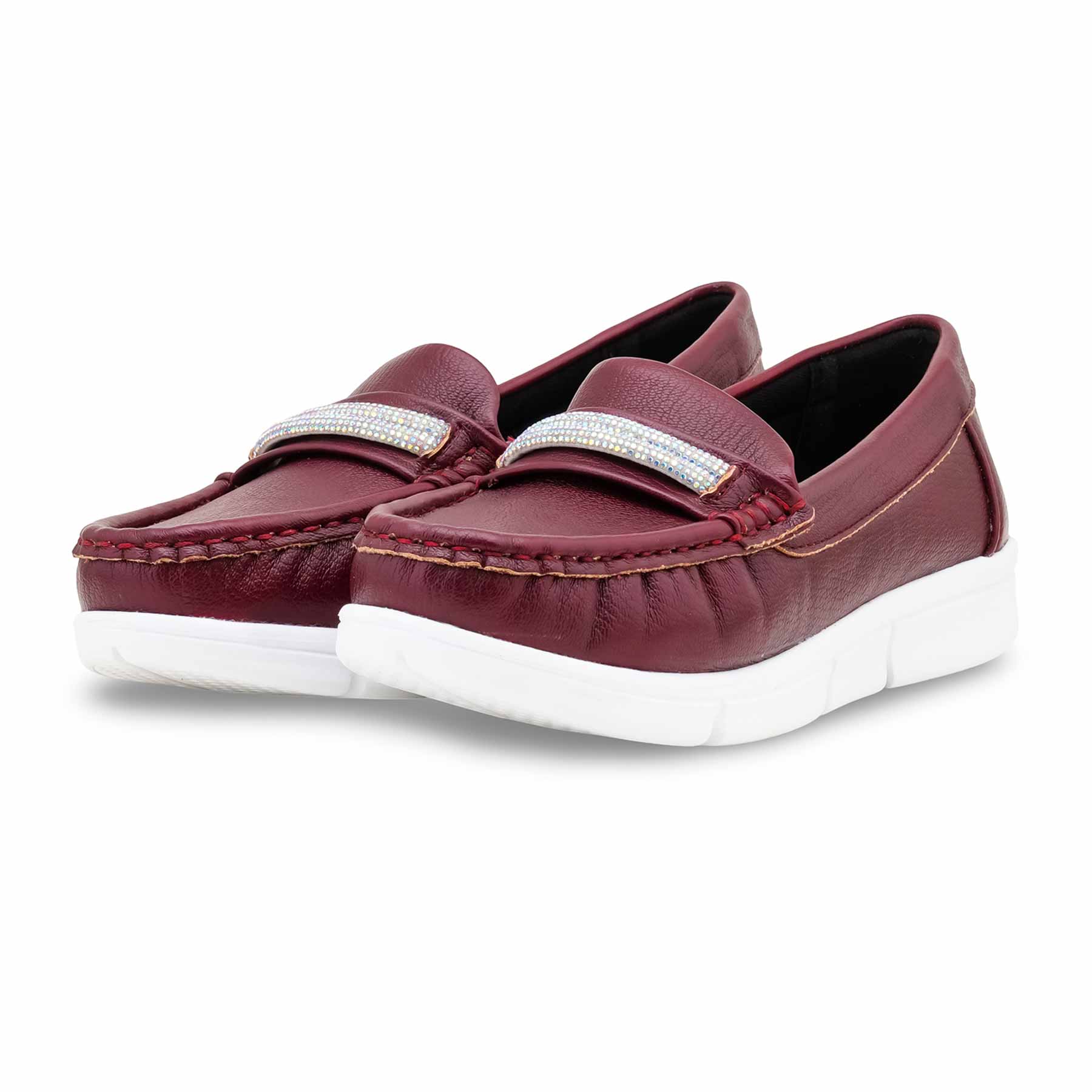 Maroon Moccasin For Women WN4541 - Image 3