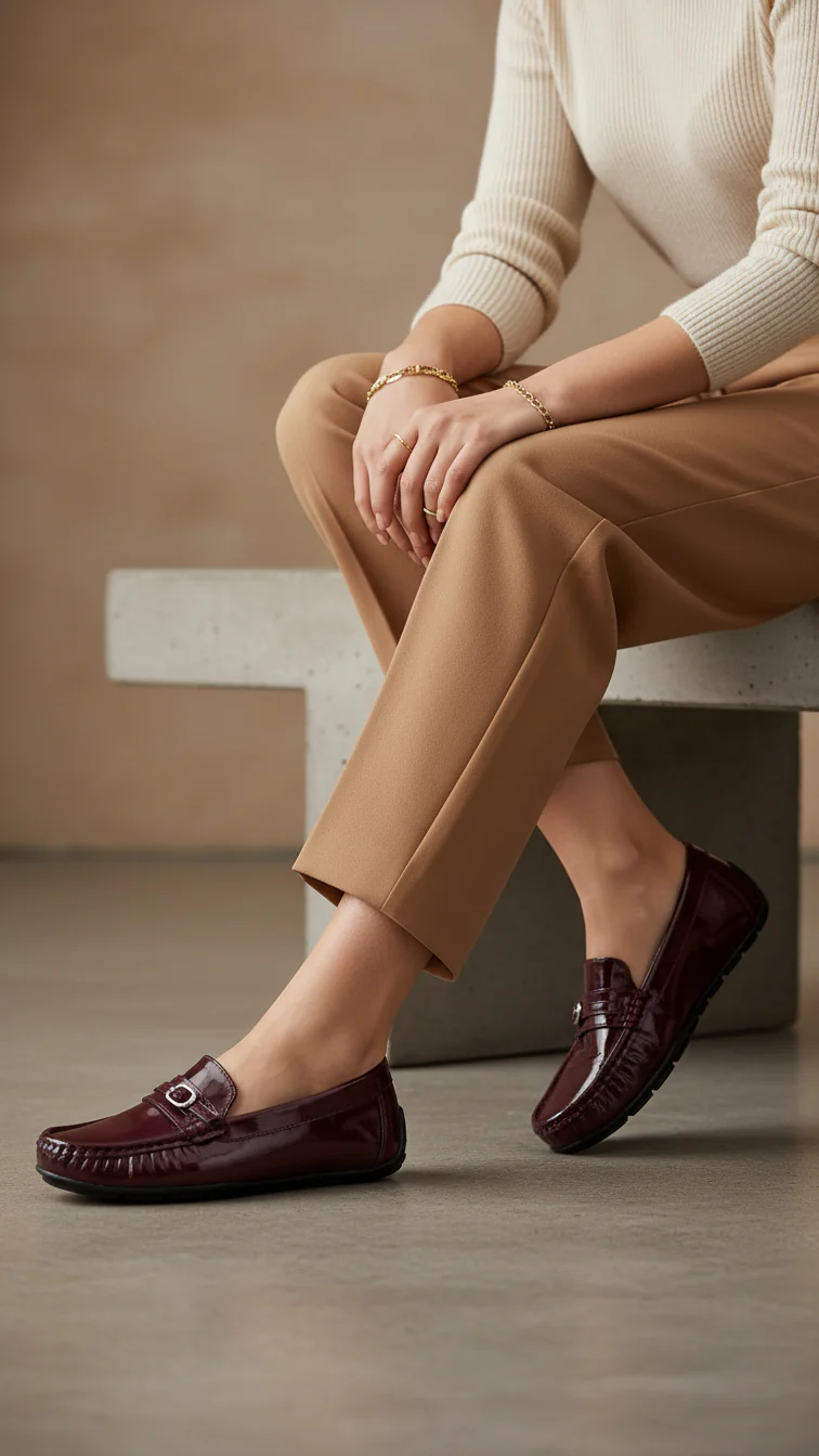 Maroon Moccasin For Women WN4576 - Image 2