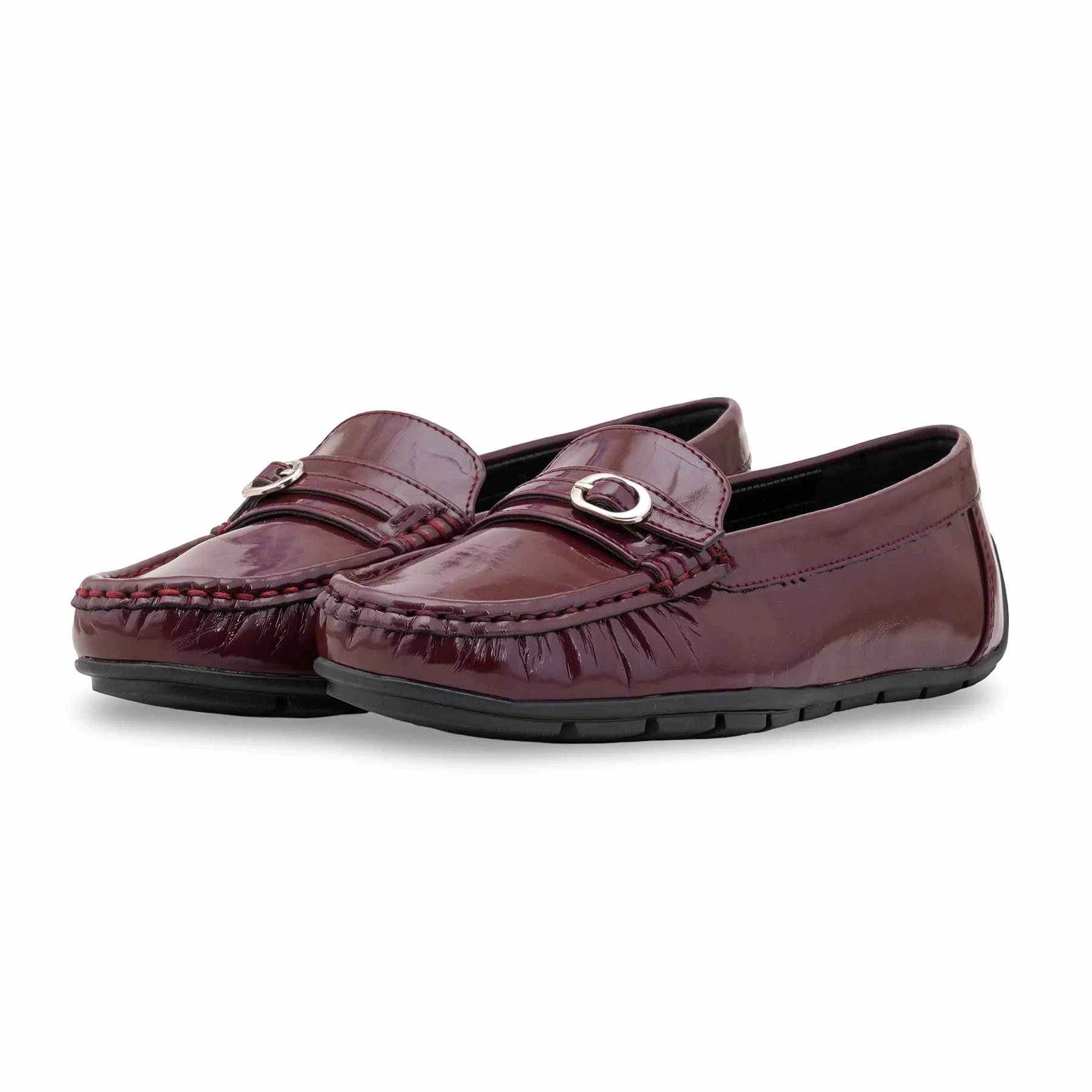 Maroon Moccasin For Women WN4576 - Image 5