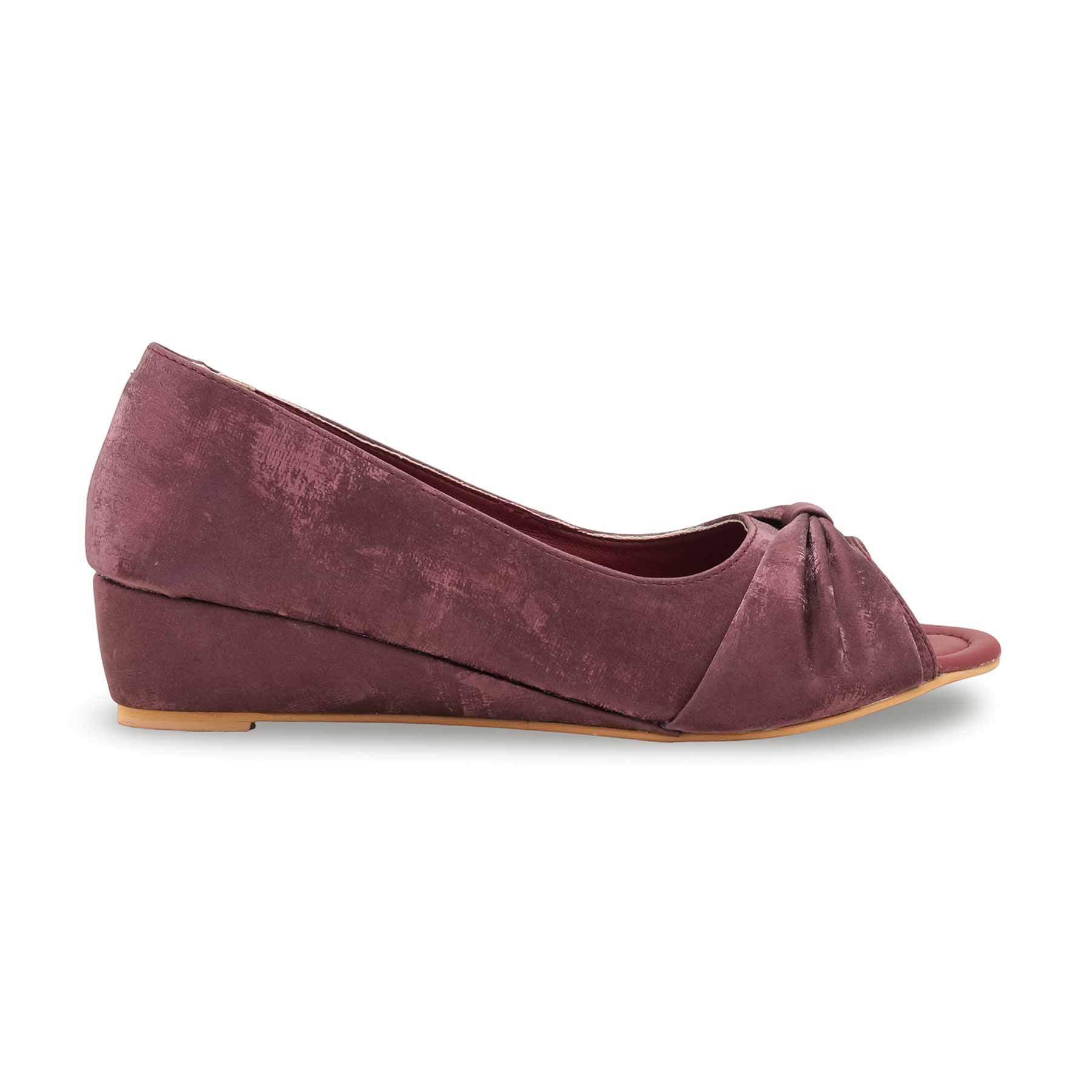Maroon Peep Toes For Ladies WN8091 - Image 2