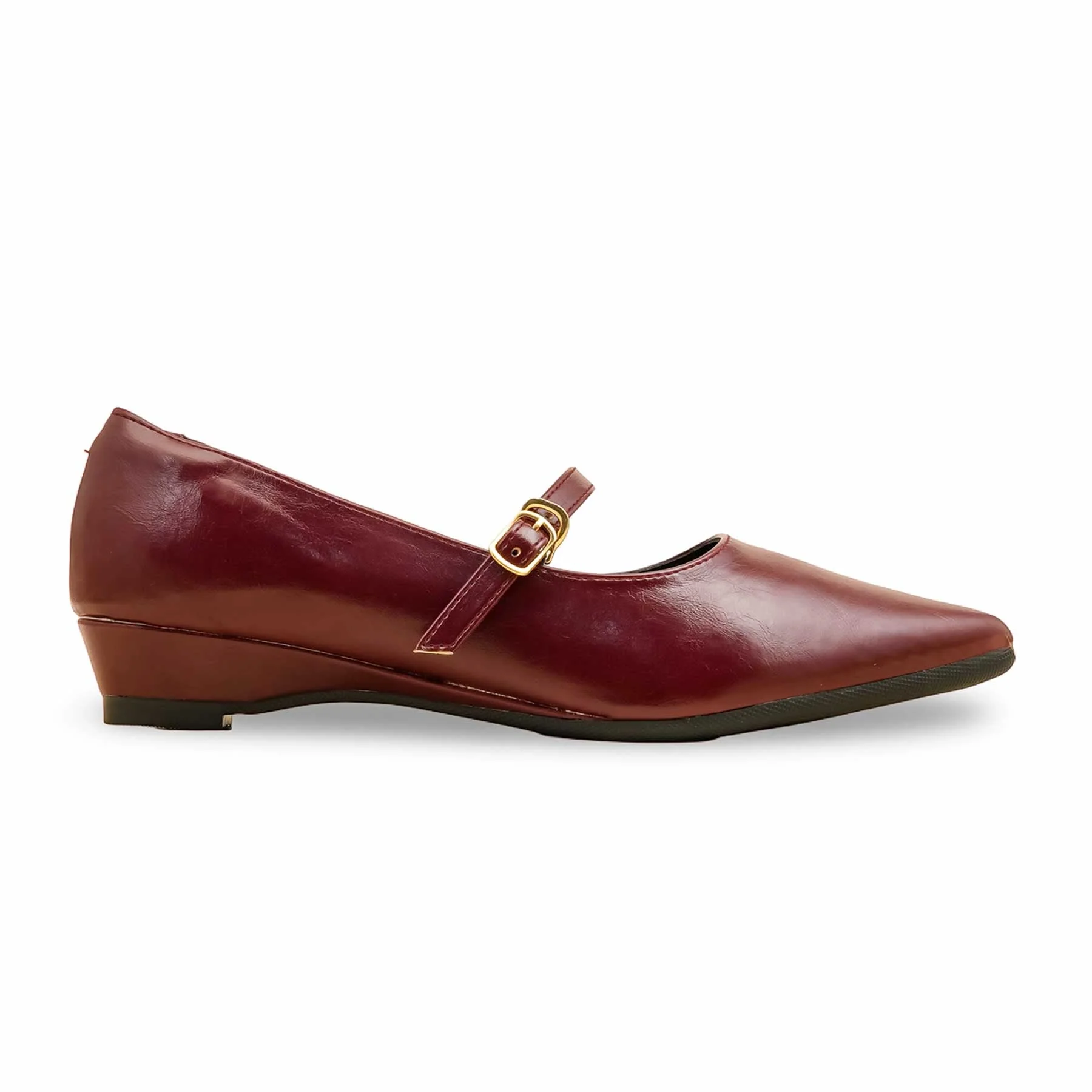 Maroon Pumps For Ladies WN1297 - Image 3