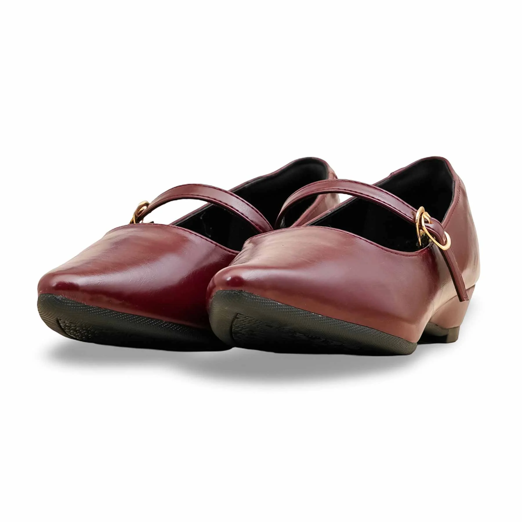 Maroon Pumps For Ladies WN1297 - Image 4