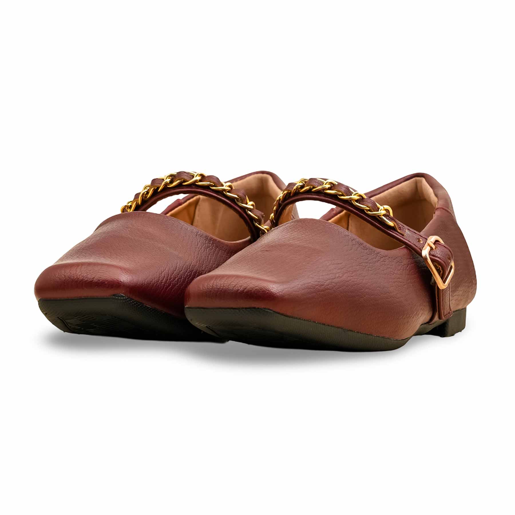 Maroon Pumps For Ladies WN1298 - Image 3
