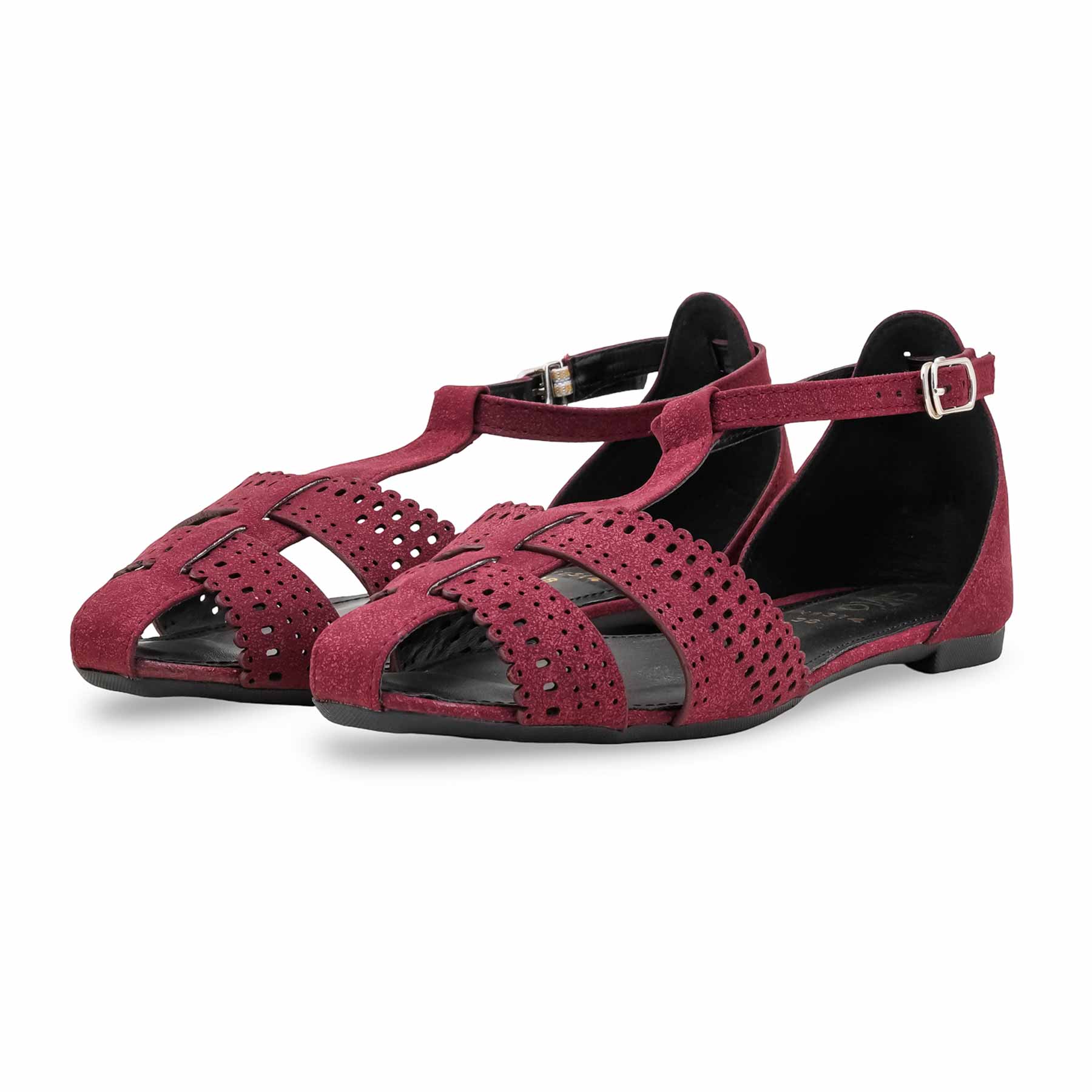 Maroon Pumps For Ladies WN1314 - Image 4