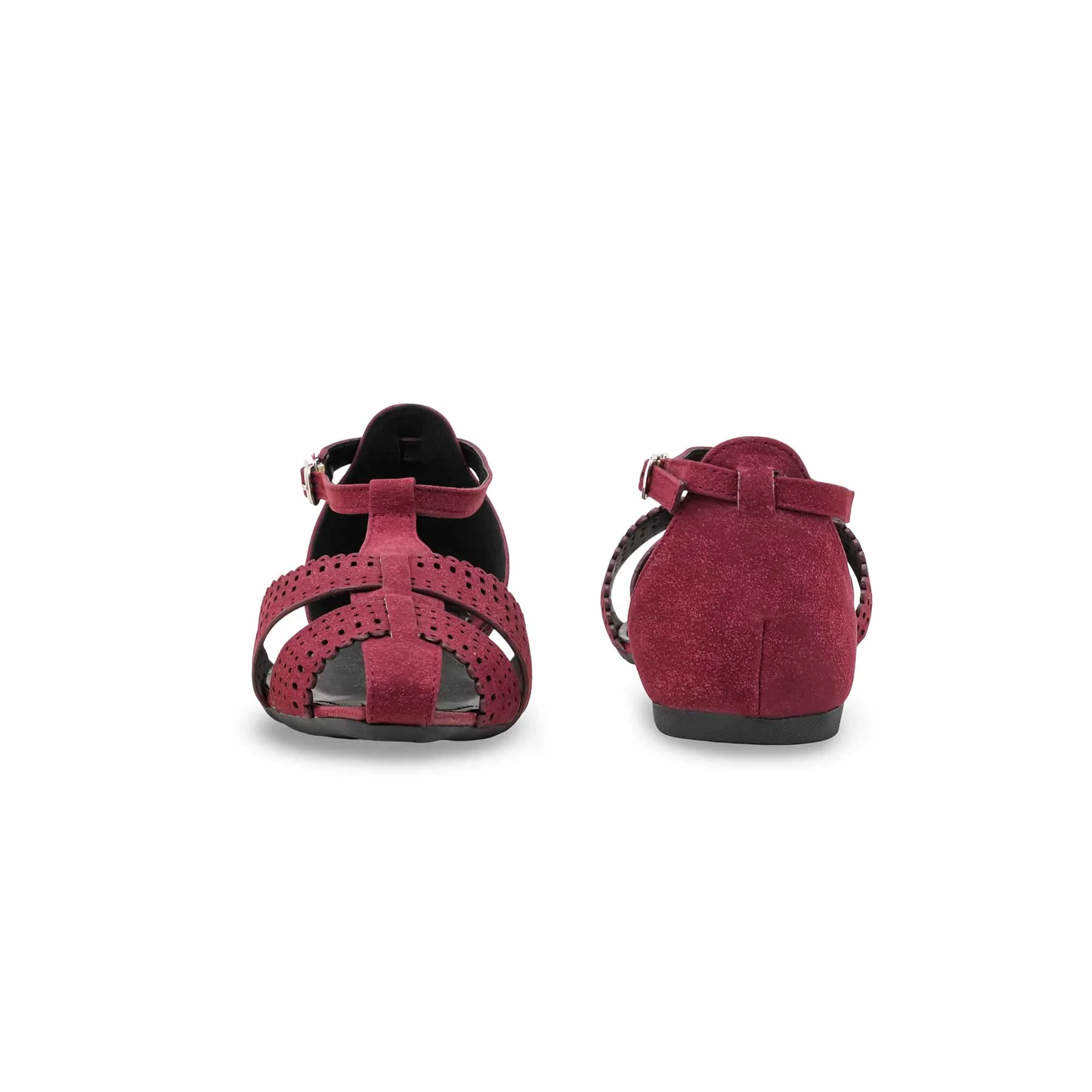 Maroon Pumps For Ladies WN1314 - Image 5