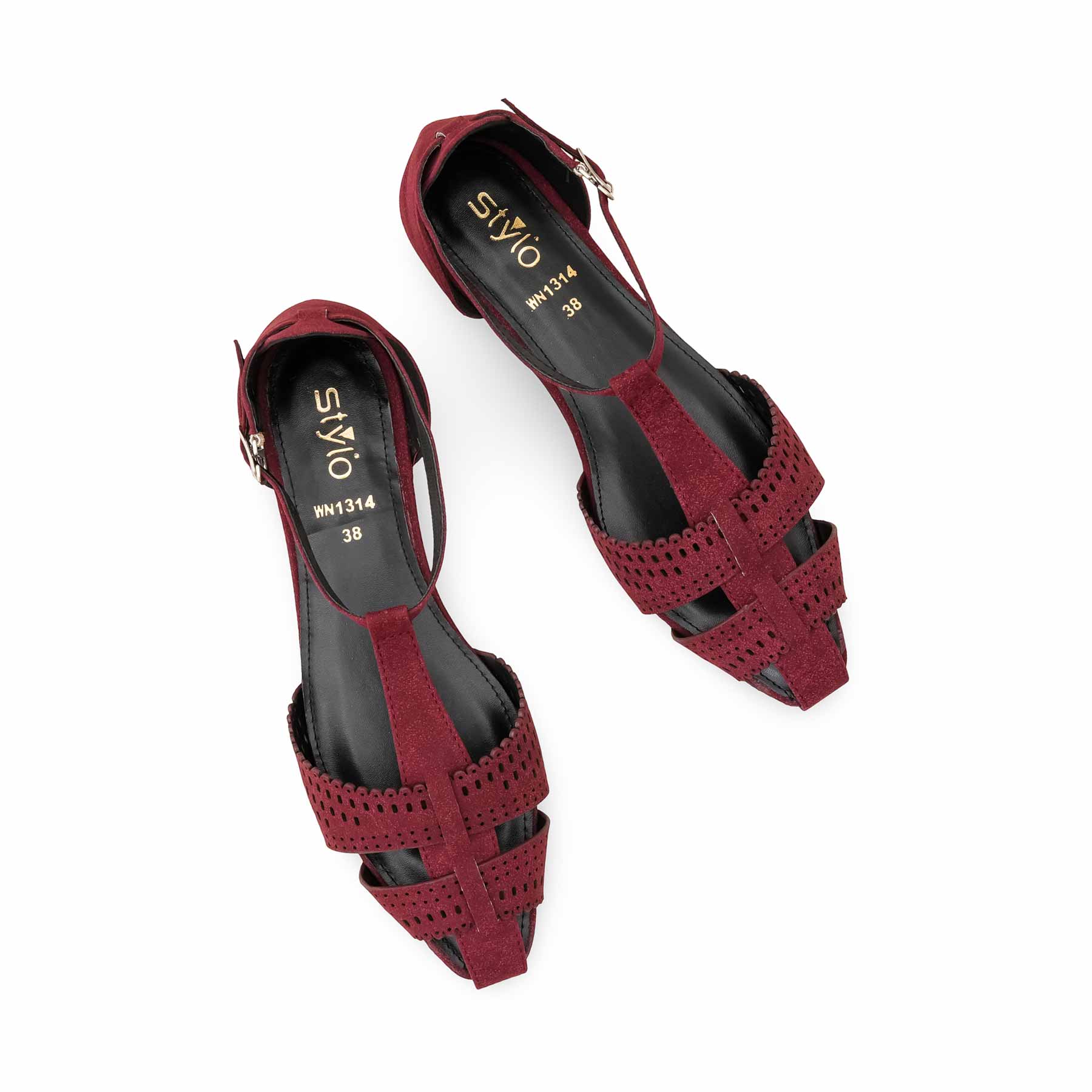 Maroon Pumps For Ladies WN1314 - Image 6