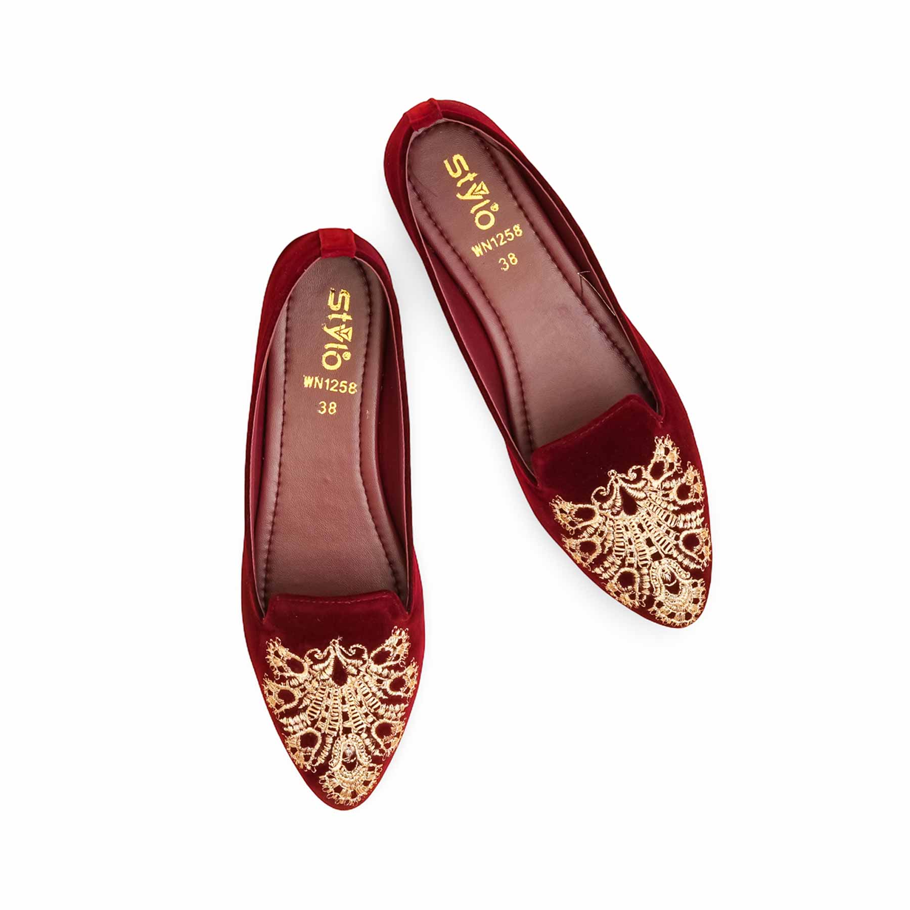 Maroon Pumps For Women WN1258 - Image 6