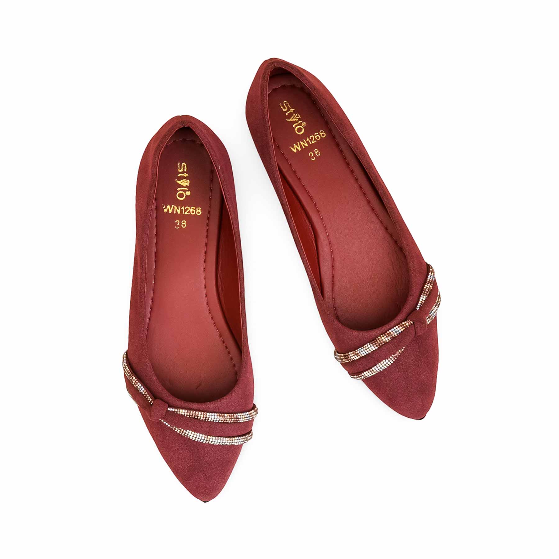 Maroon Pumps For Women WN1268 - Image 5