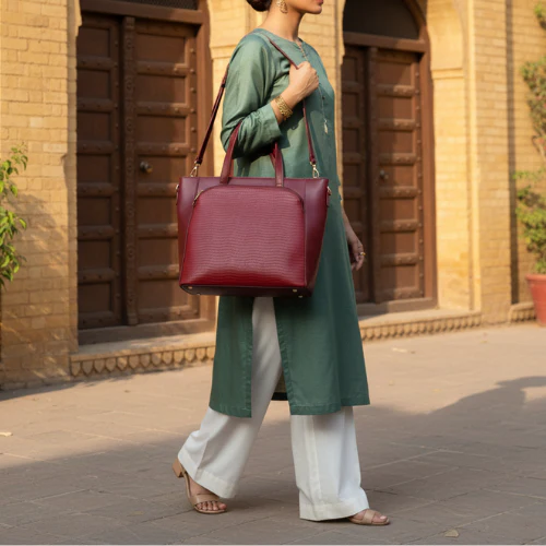 Maroon Shoulder Bag For Women P55829 - Image 2