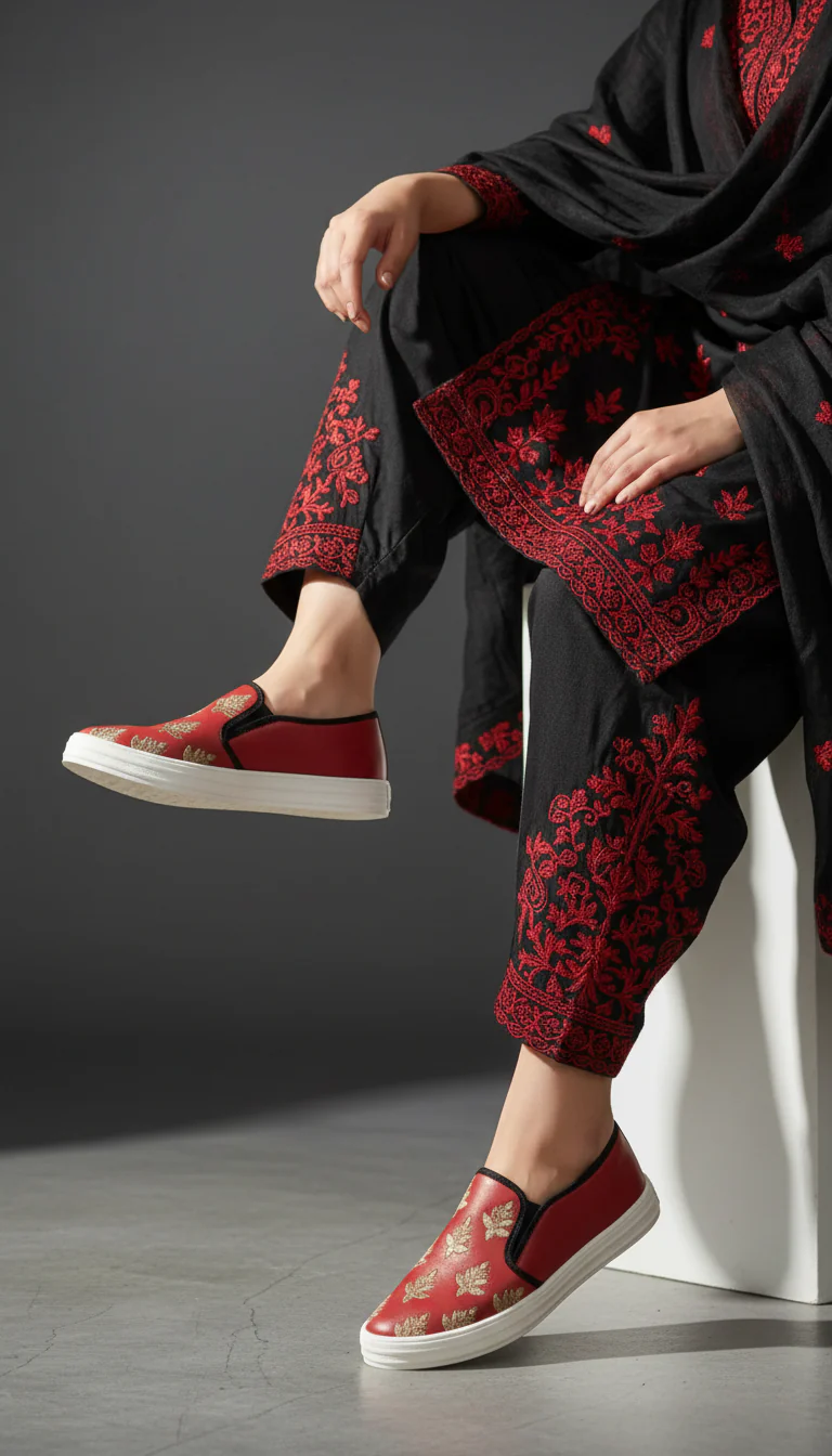 Maroon Sneaker For Ladies WN6205 - Image 13