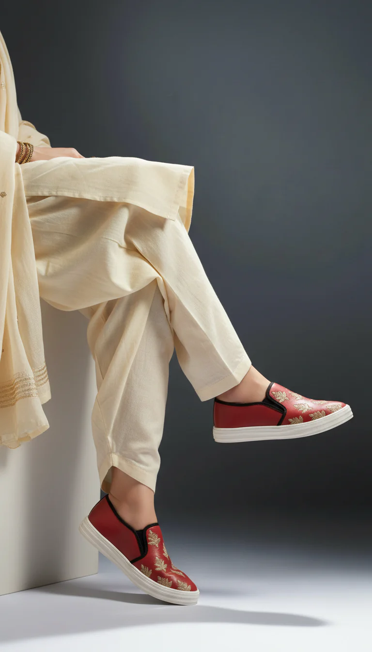 Maroon Sneaker For Ladies WN6205 - Image 14