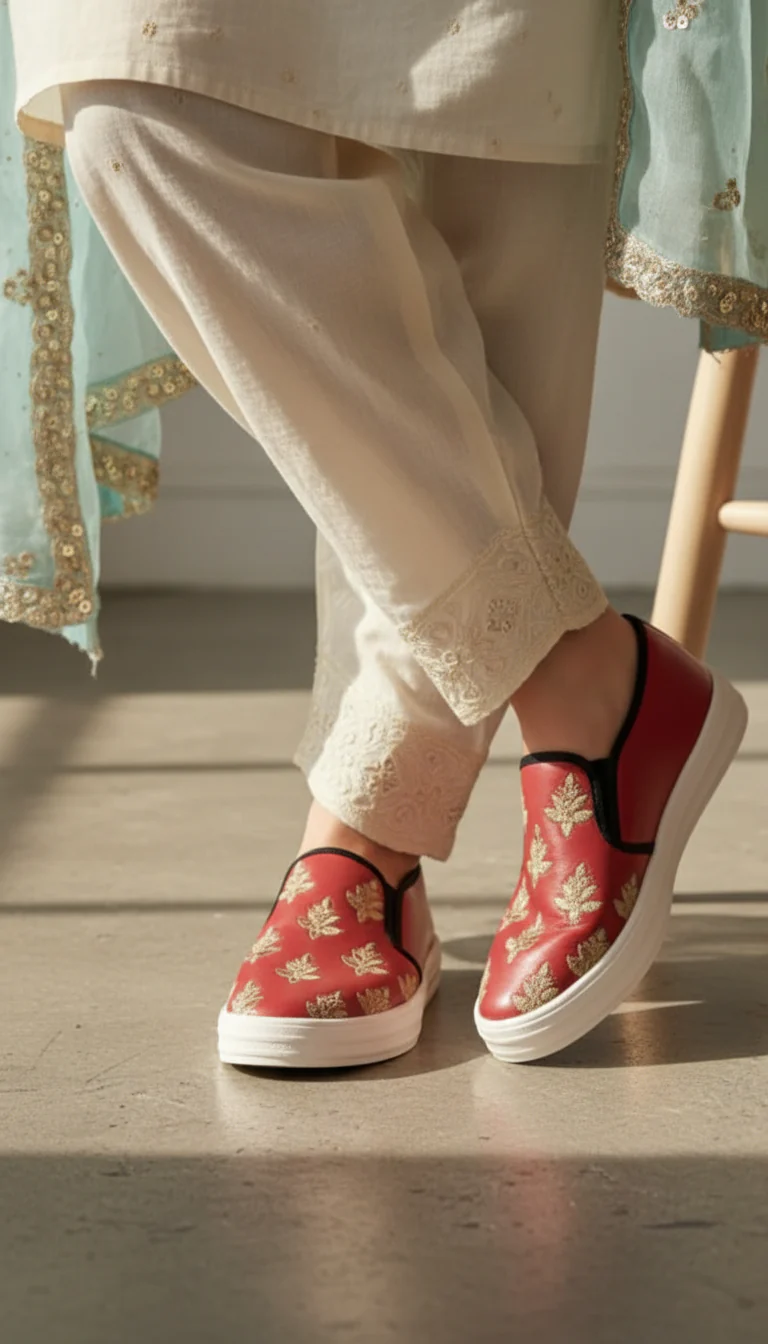 Maroon Sneaker For Ladies WN6205 - Image 5