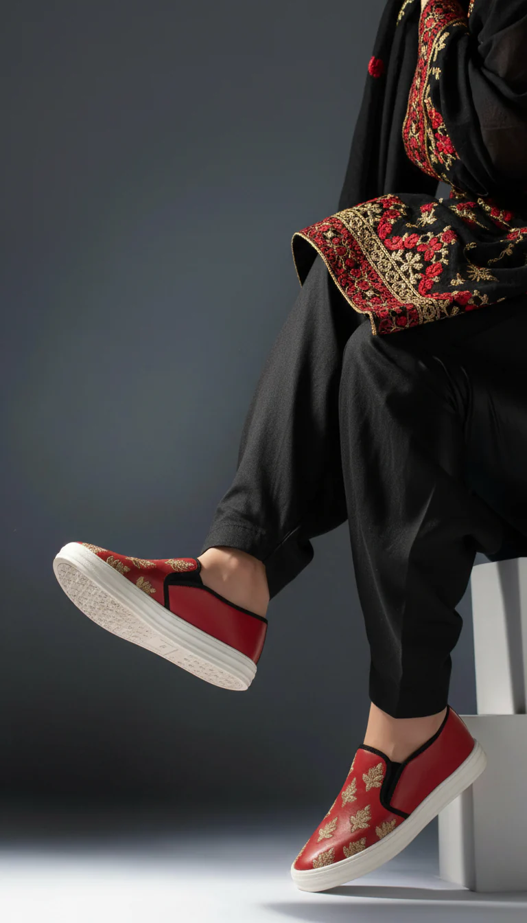 Maroon Sneaker For Ladies WN6205 - Image 9