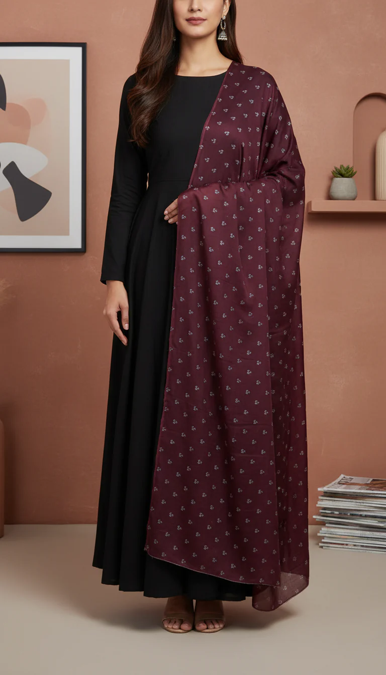 Maroon Summer Shawl PD6121 - Image 2