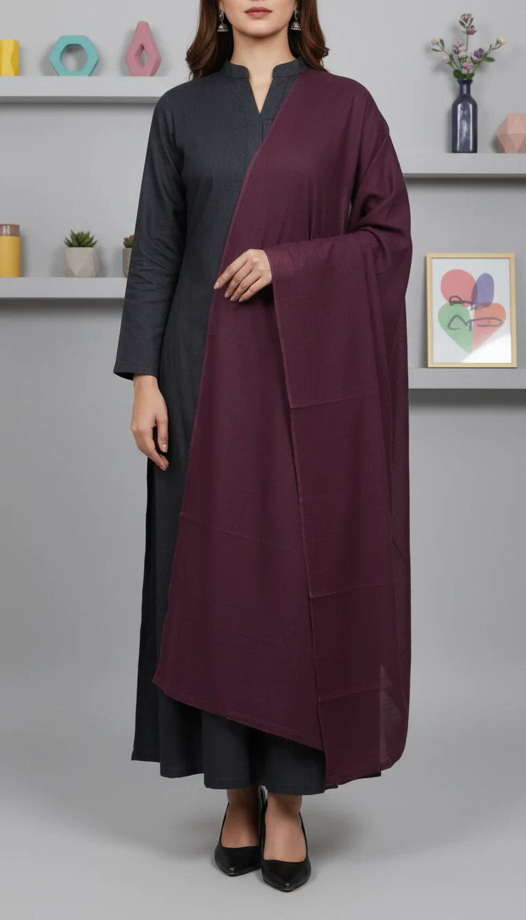 Maroon Summer Stole PD6108 - Image 2