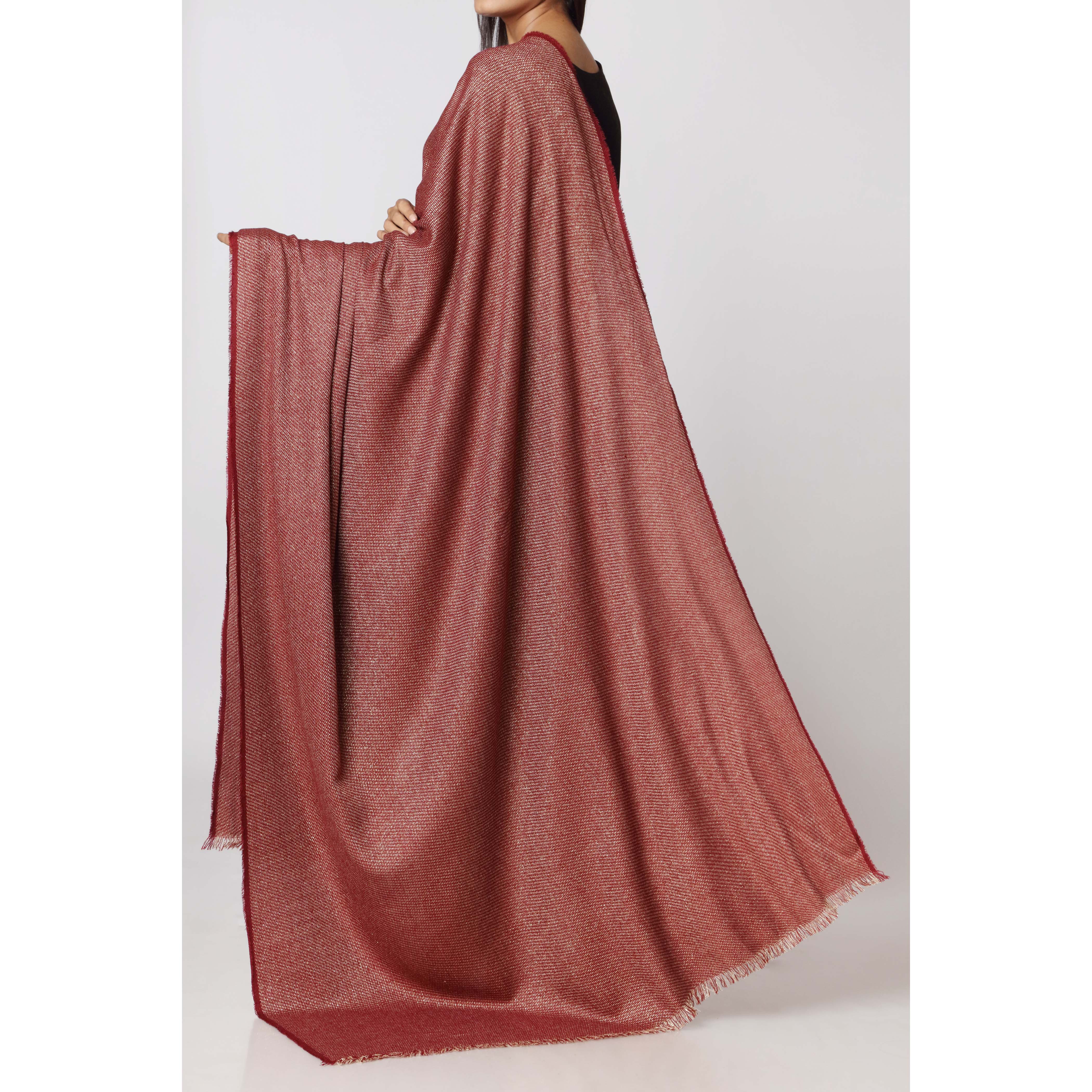 Maroon Two Tone Shawl PW2742 - Image 2