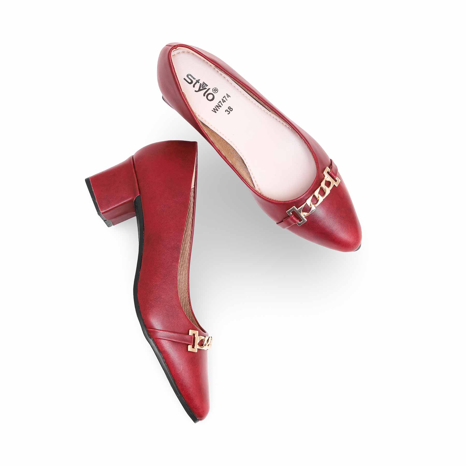 Maroon Winter Court Shoes WN7474 - Image 4