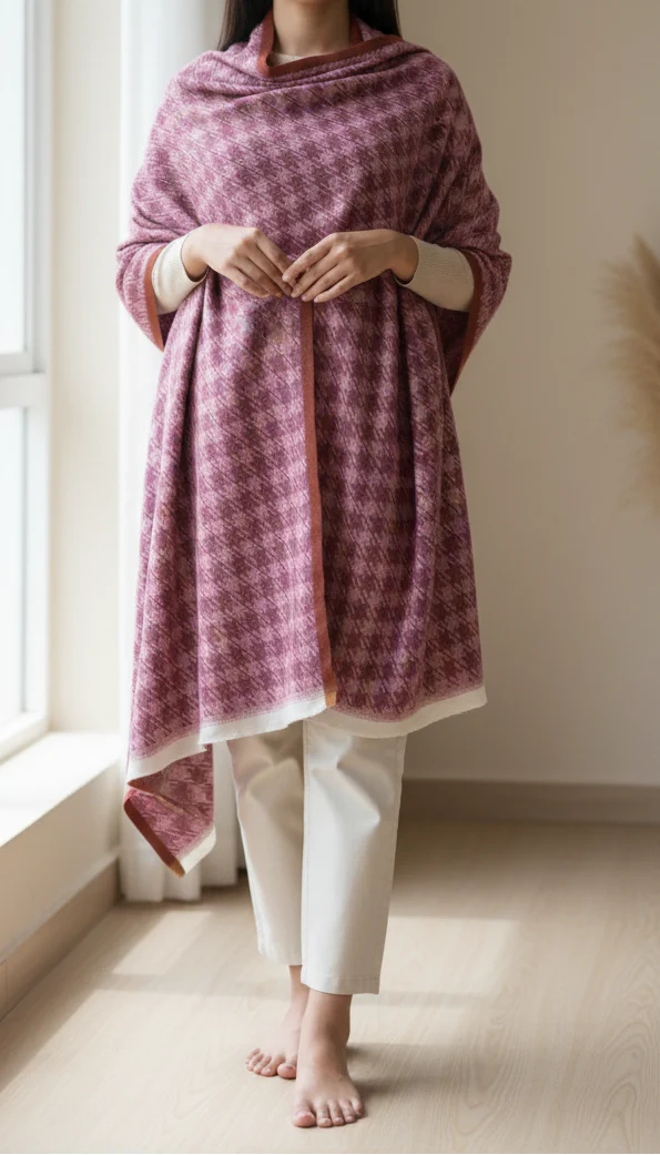 Maroon Winter Stole PN5032 - Image 2