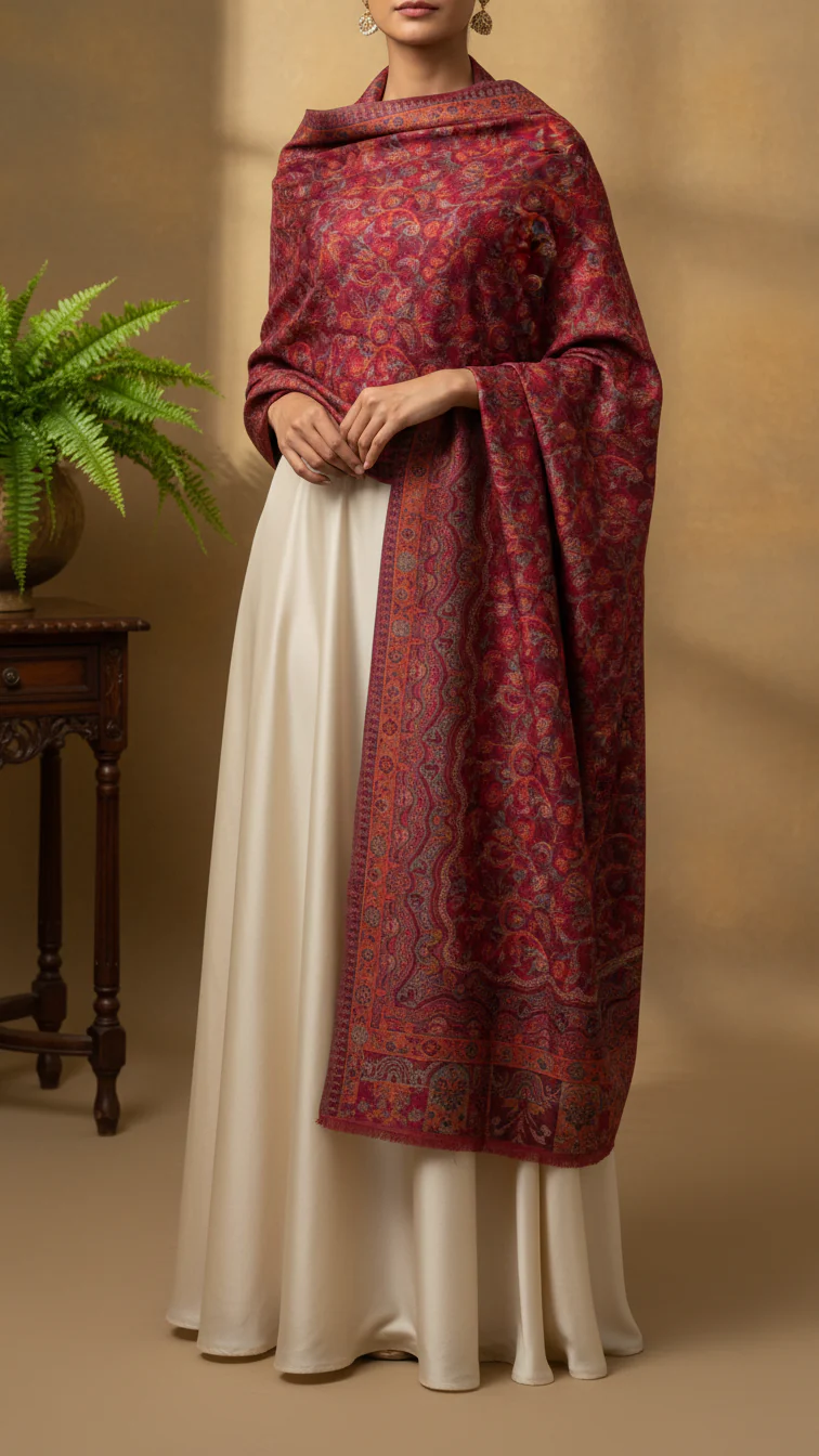Maroon Winter Stole PN5323