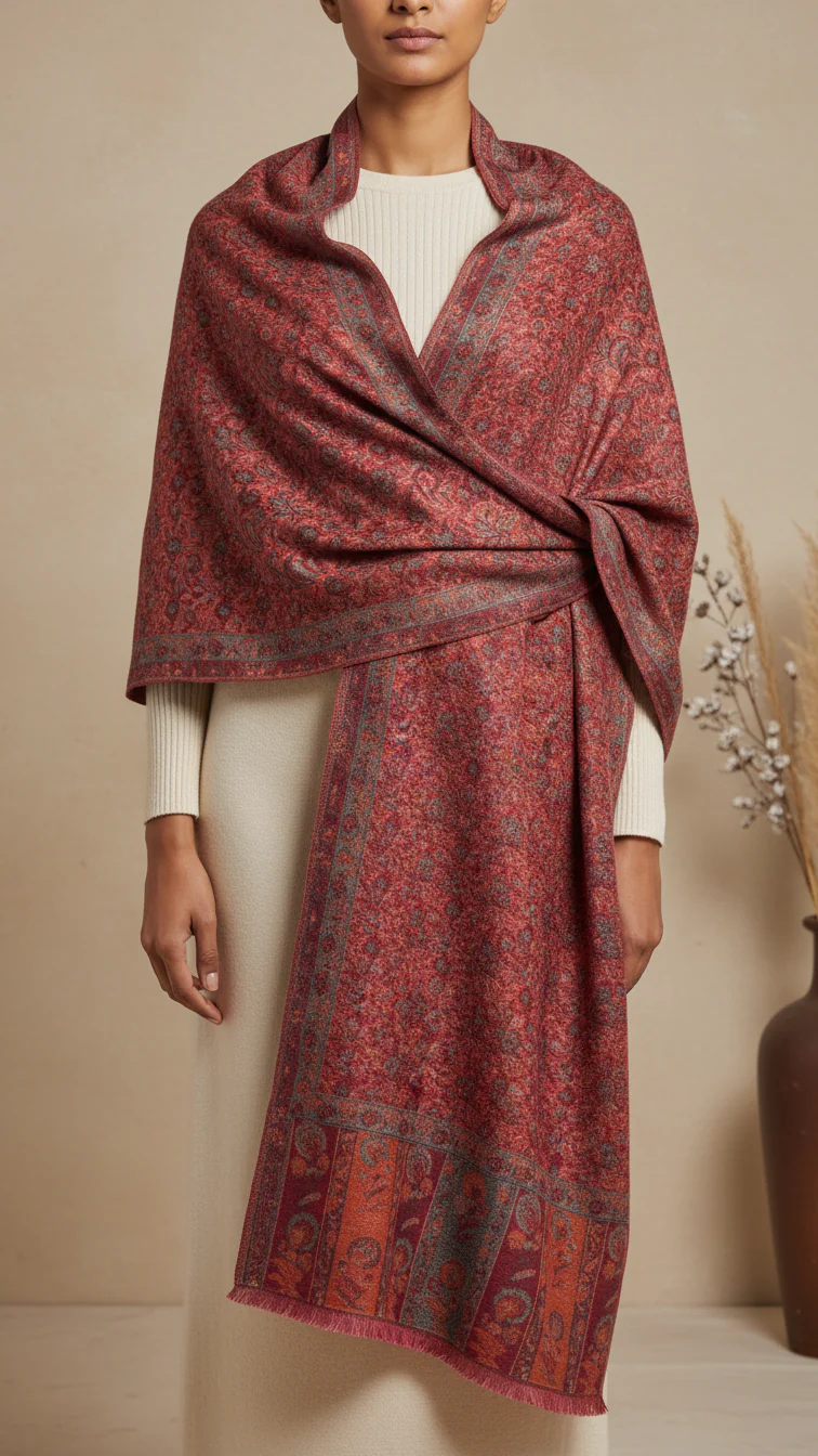 Maroon Winter Stole PW5744
