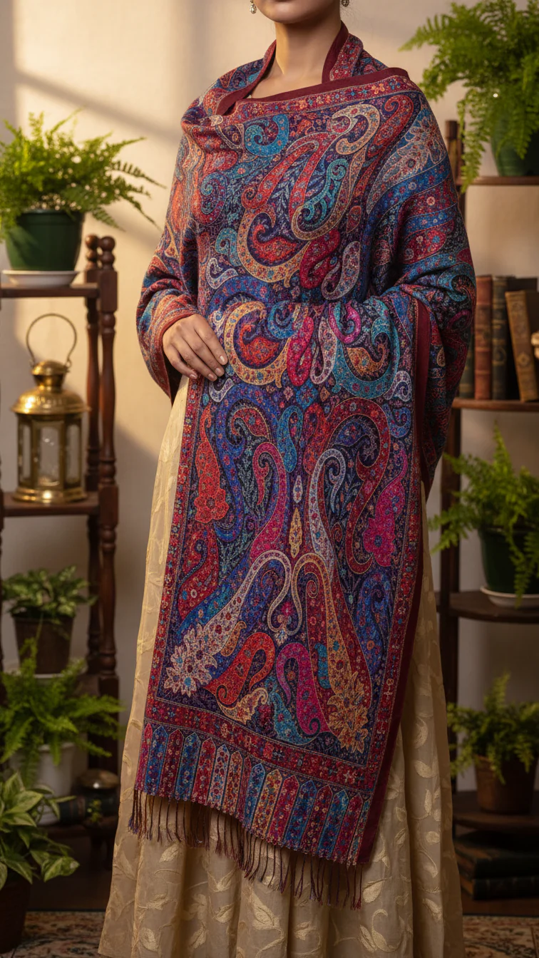 Maroon Winter Stole PW5761