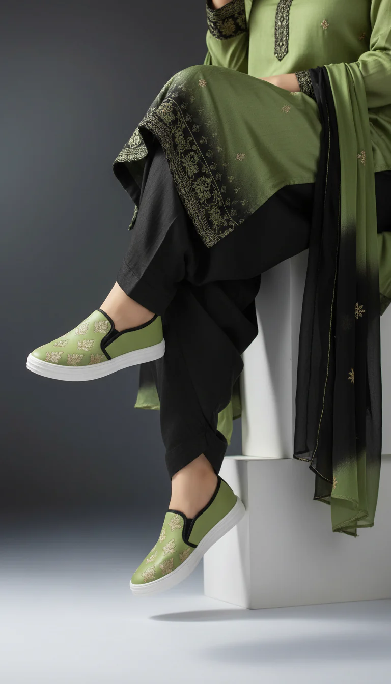 Mehndi Sneaker For Ladies WN6205 - Image 4