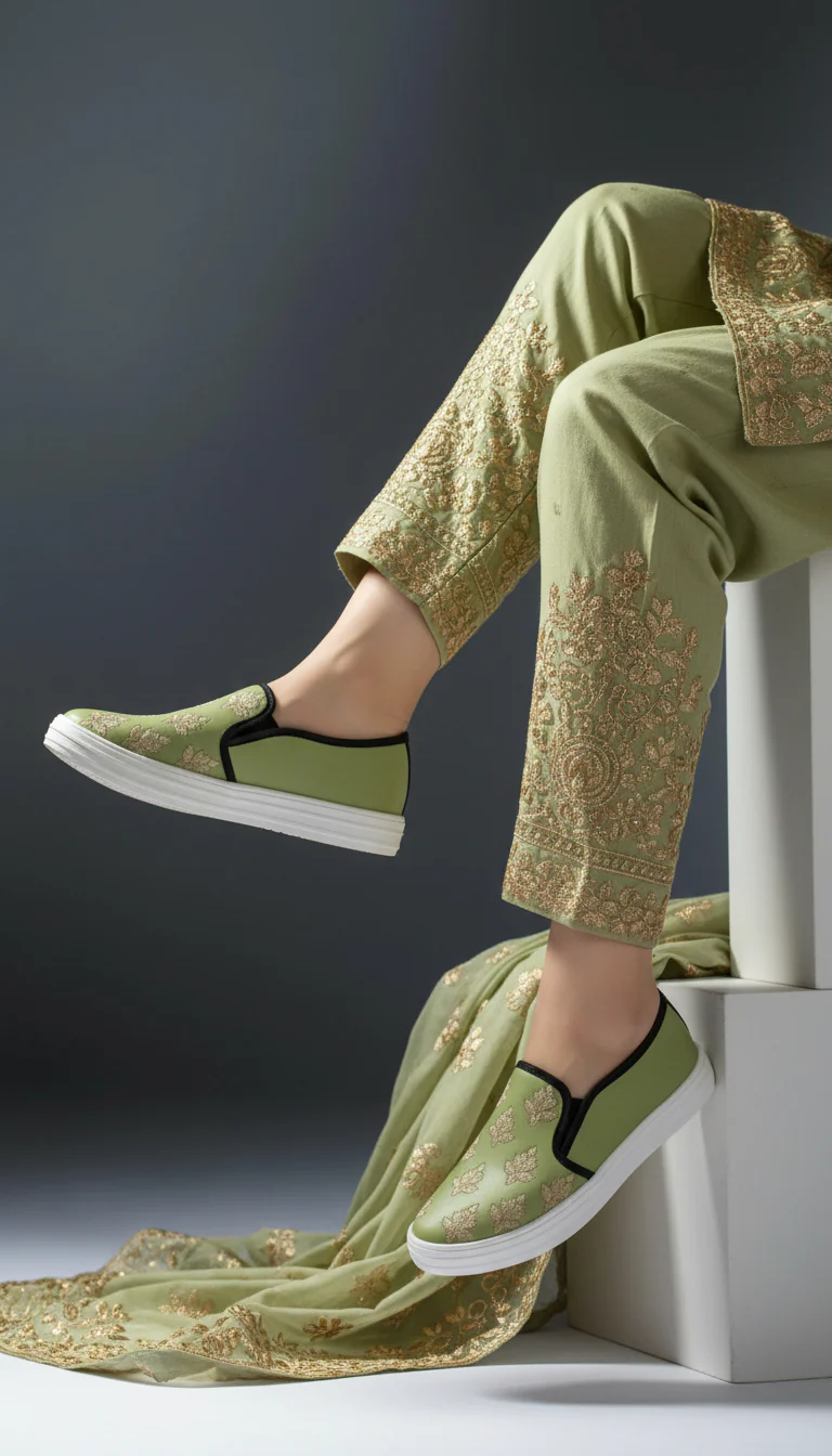Mehndi Sneaker For Ladies WN6205 - Image 5