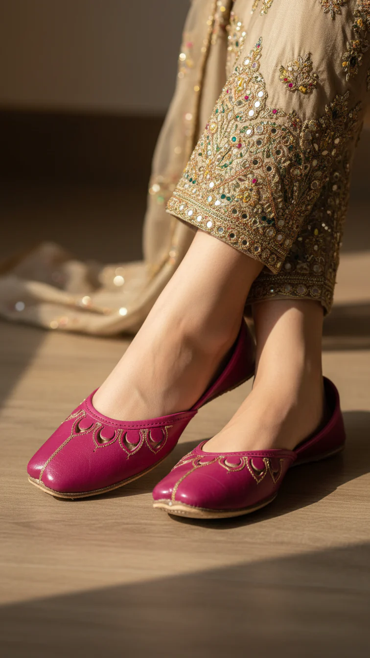 Mejunda Leather Khussa For Women EC8678