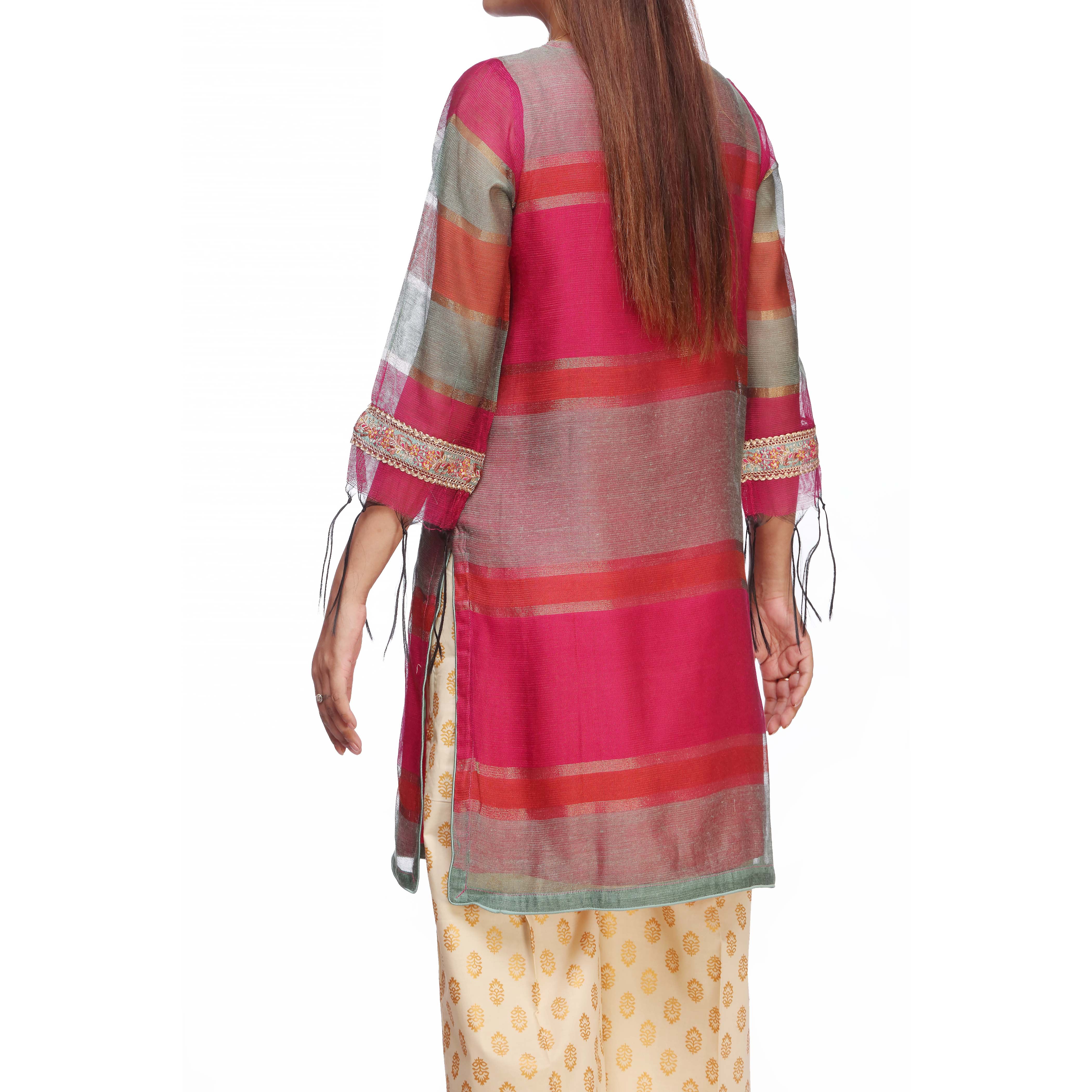 Multy Embellished Cotton Net Shirt PS2266 - Image 3