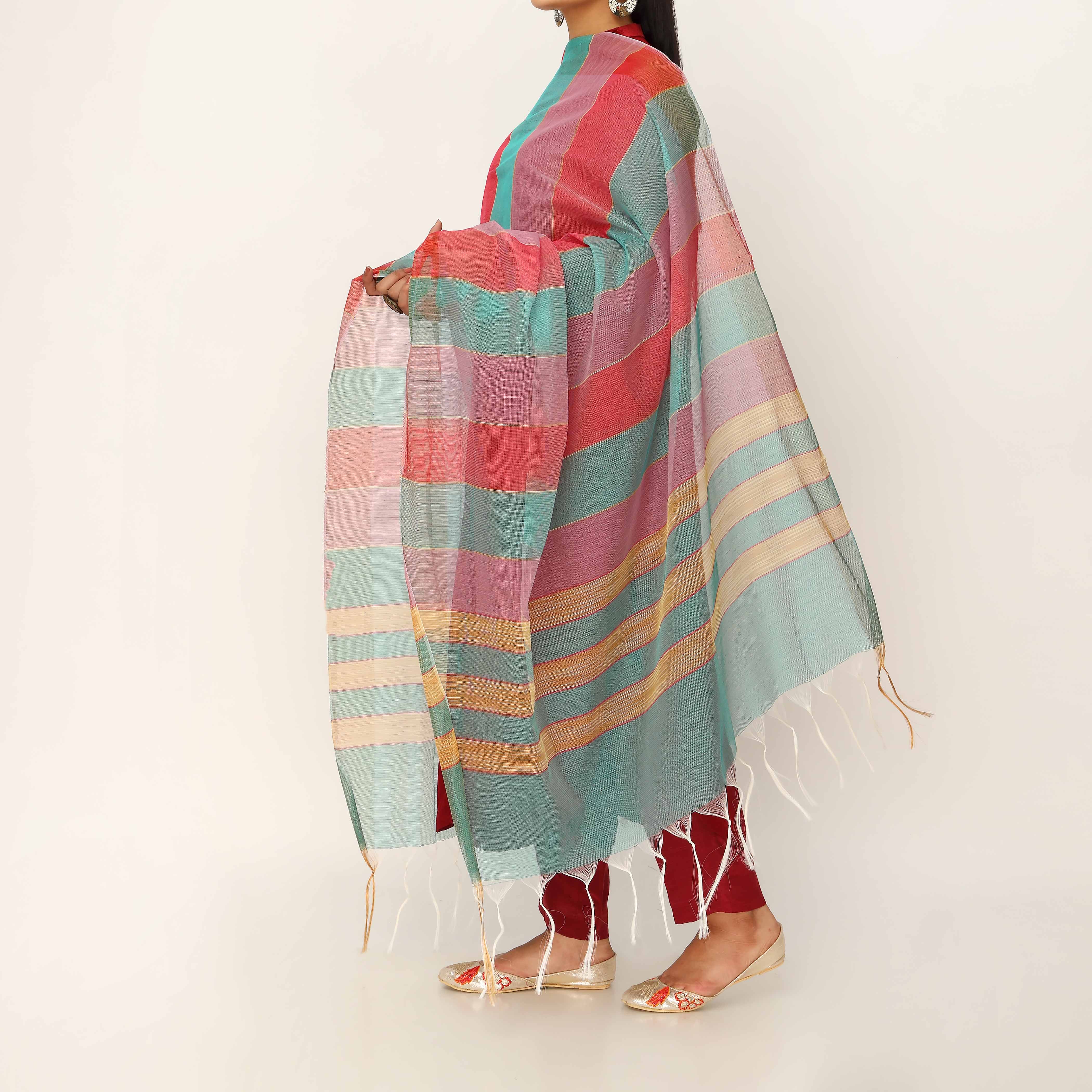 Multy Yarn Dyed Dupatta PD5536 - Image 3