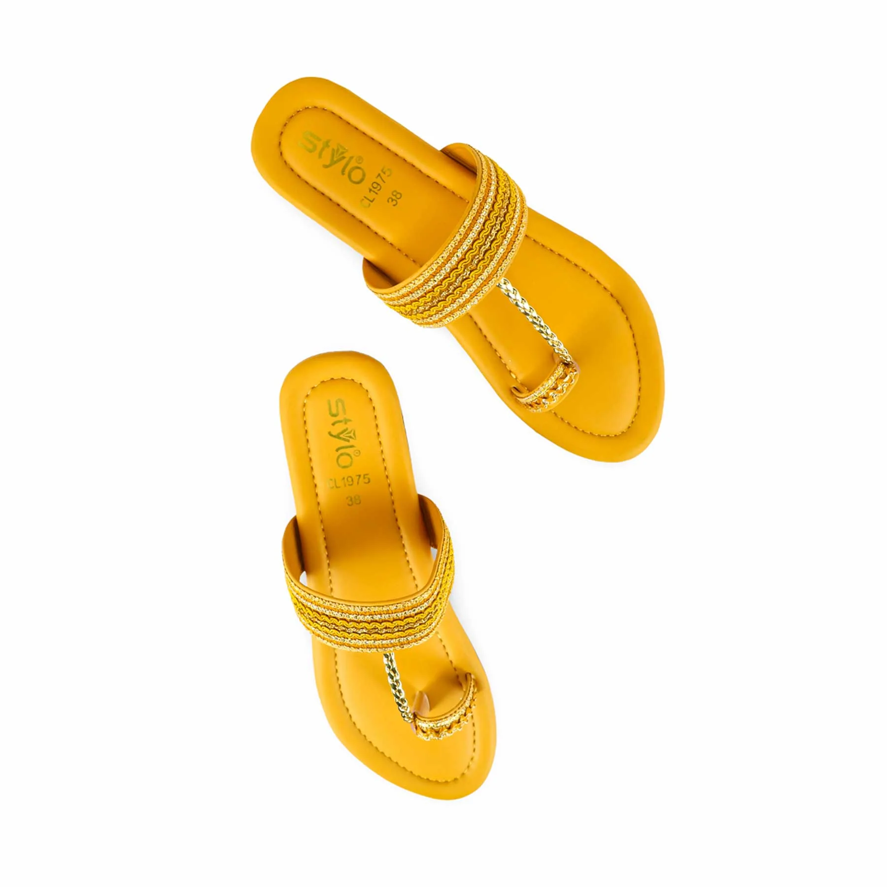 Mustard Casual Chappal For Ladies CL1975 - Image 4