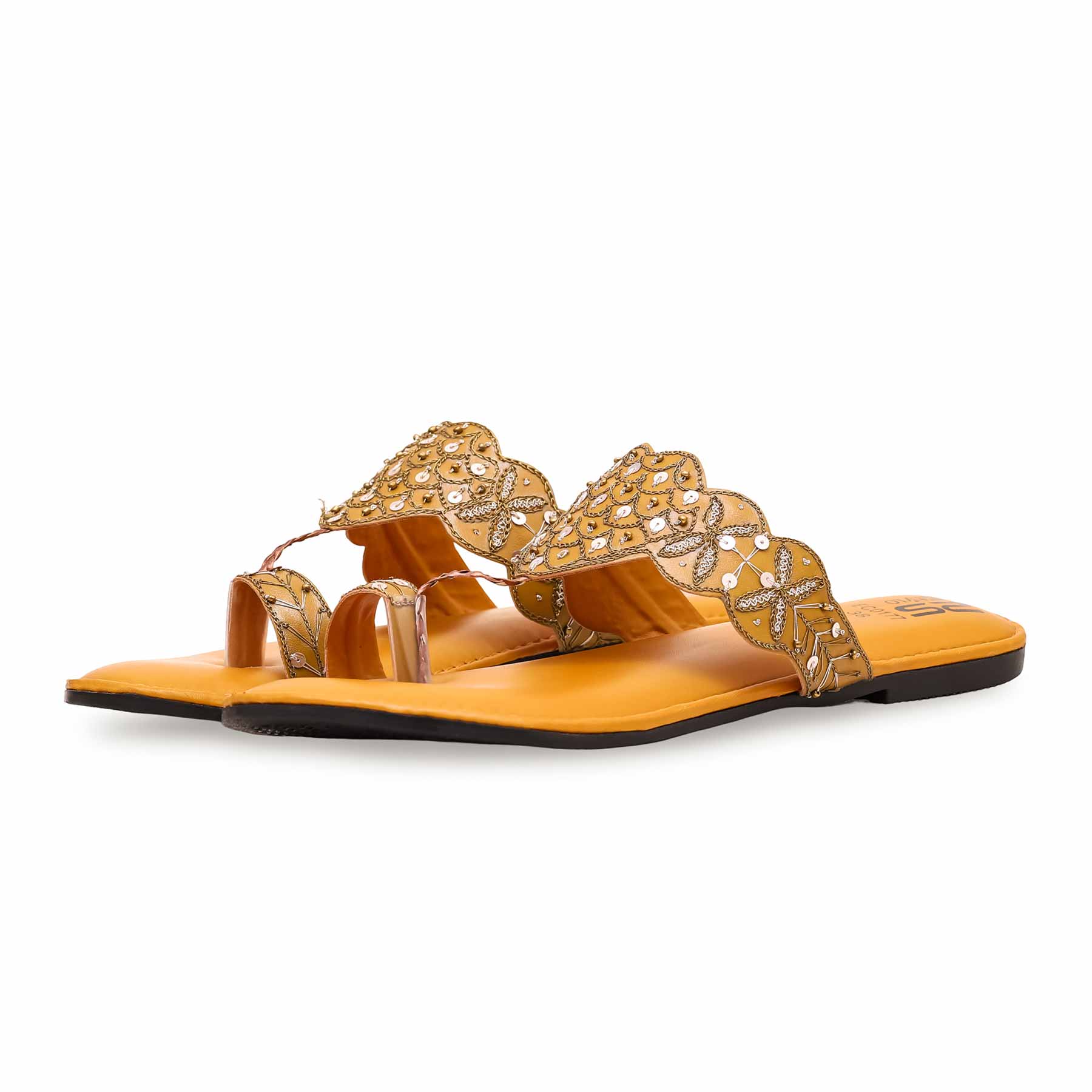 Mustard Ethnic Chappal EC0177 - Image 2