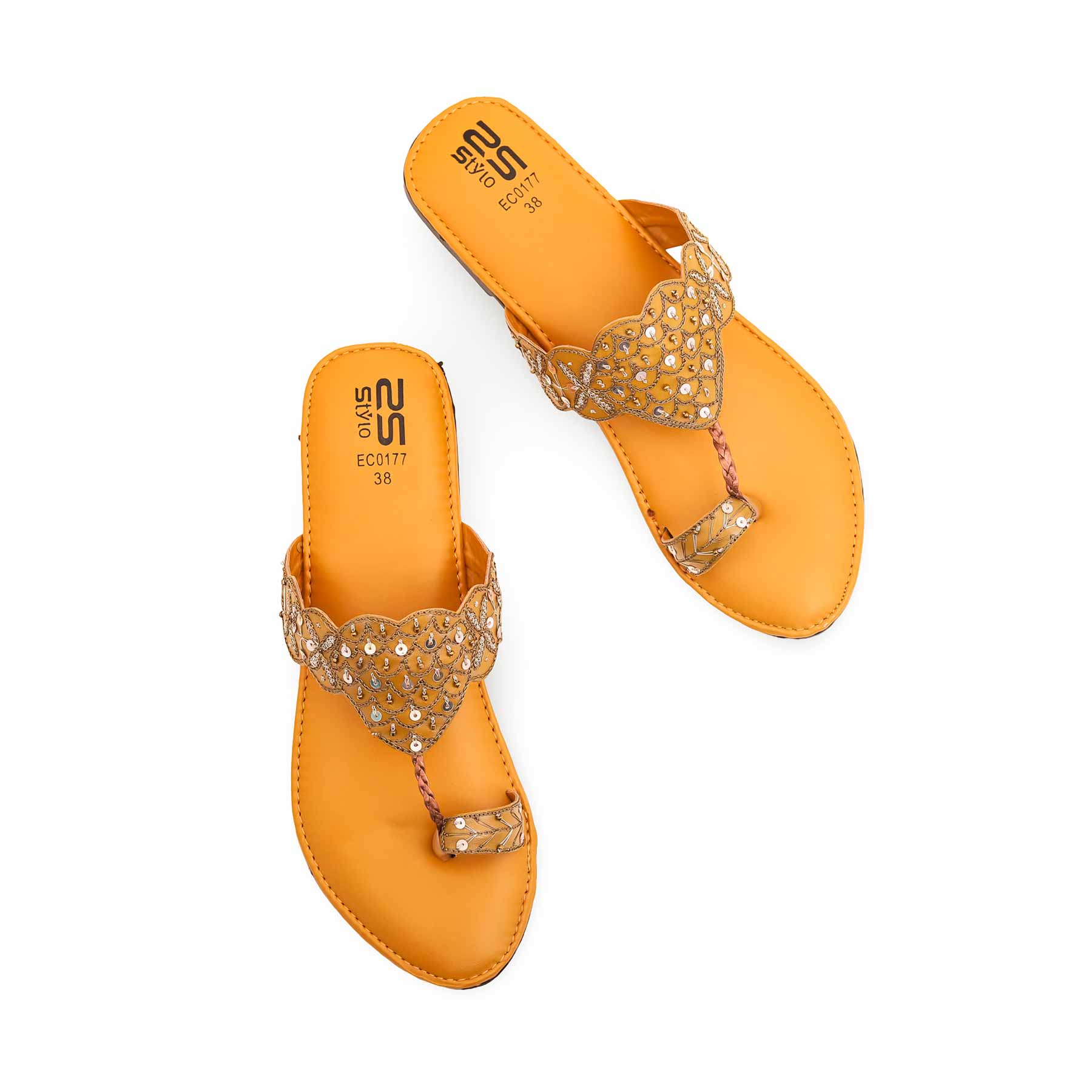 Mustard Ethnic Chappal EC0177 - Image 4