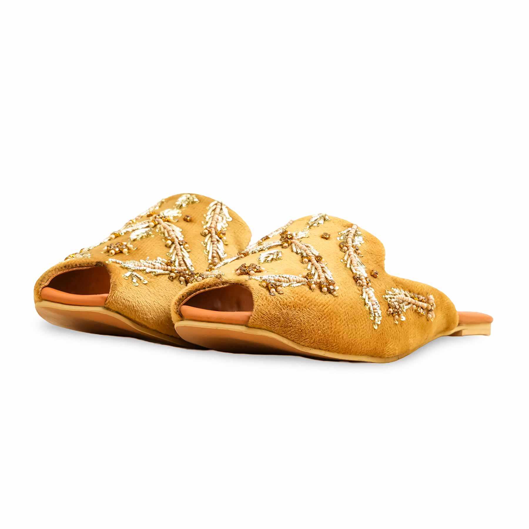 Mustard Fancy Back Open Khussa EC8579 - Image 4