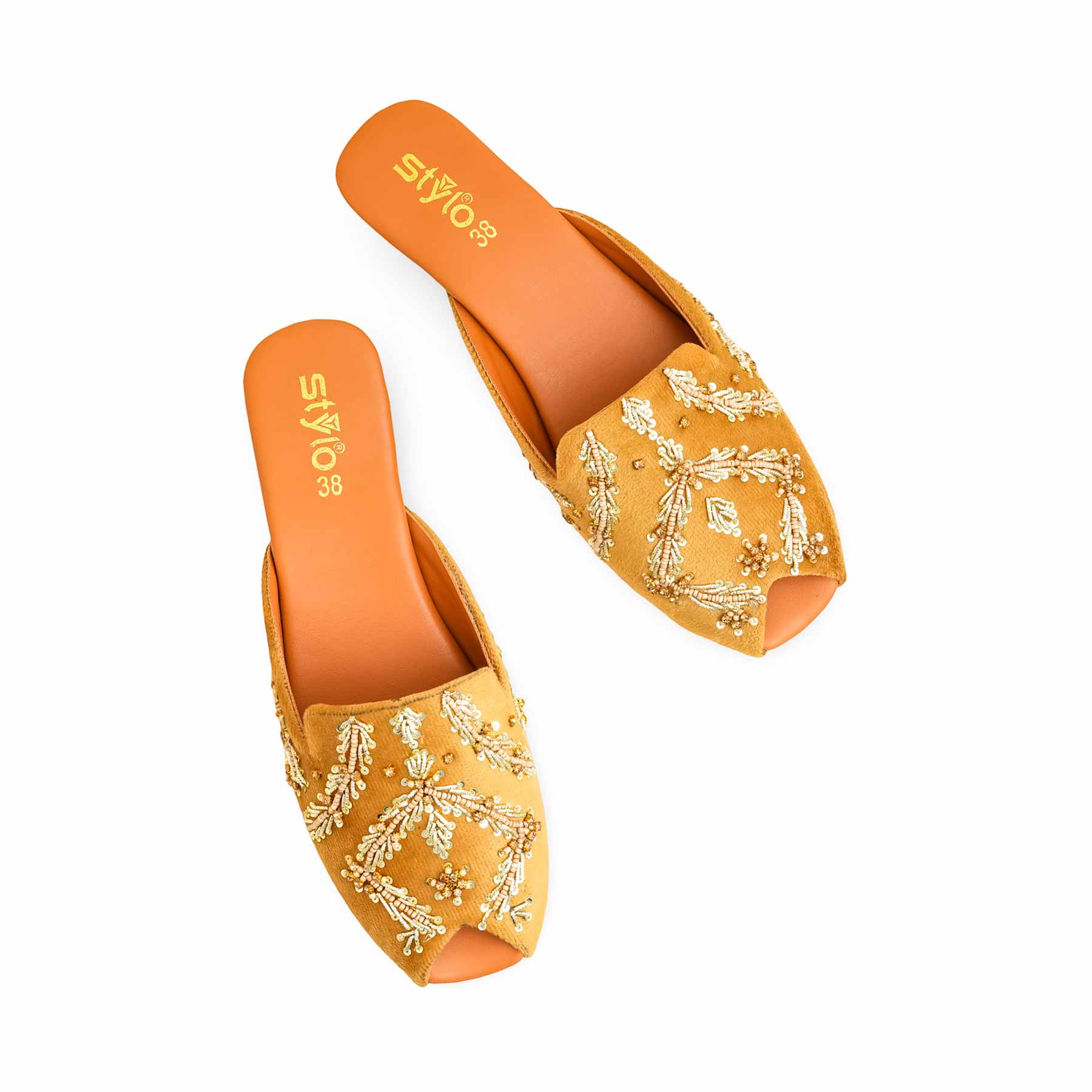 Mustard Fancy Back Open Khussa EC8579 - Image 6