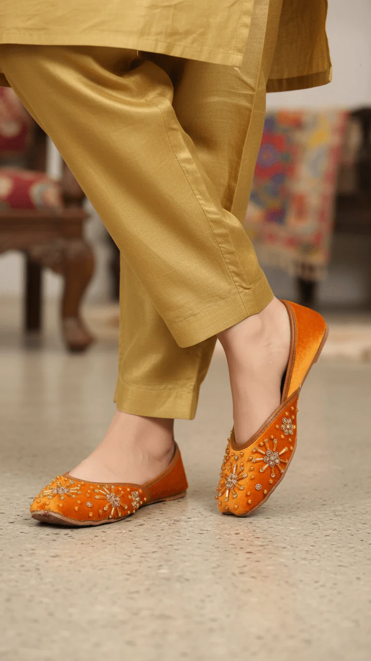 Mustard Fancy Khussa EC8582
