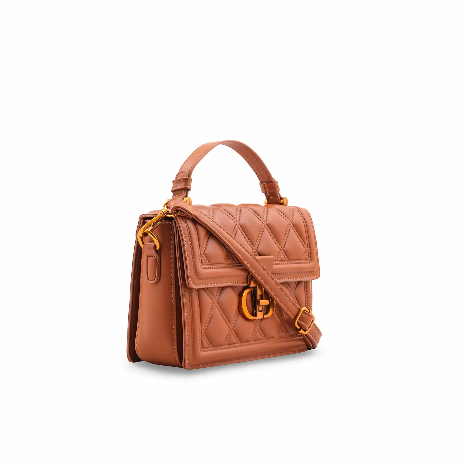 Mustard Formal Shoulder Bag For Women P36449 - Image 3