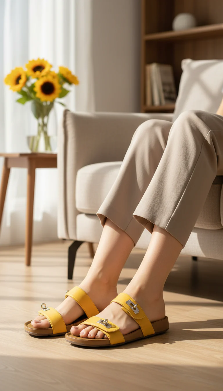 Mustard Formal Slipper For Ladies PU0747