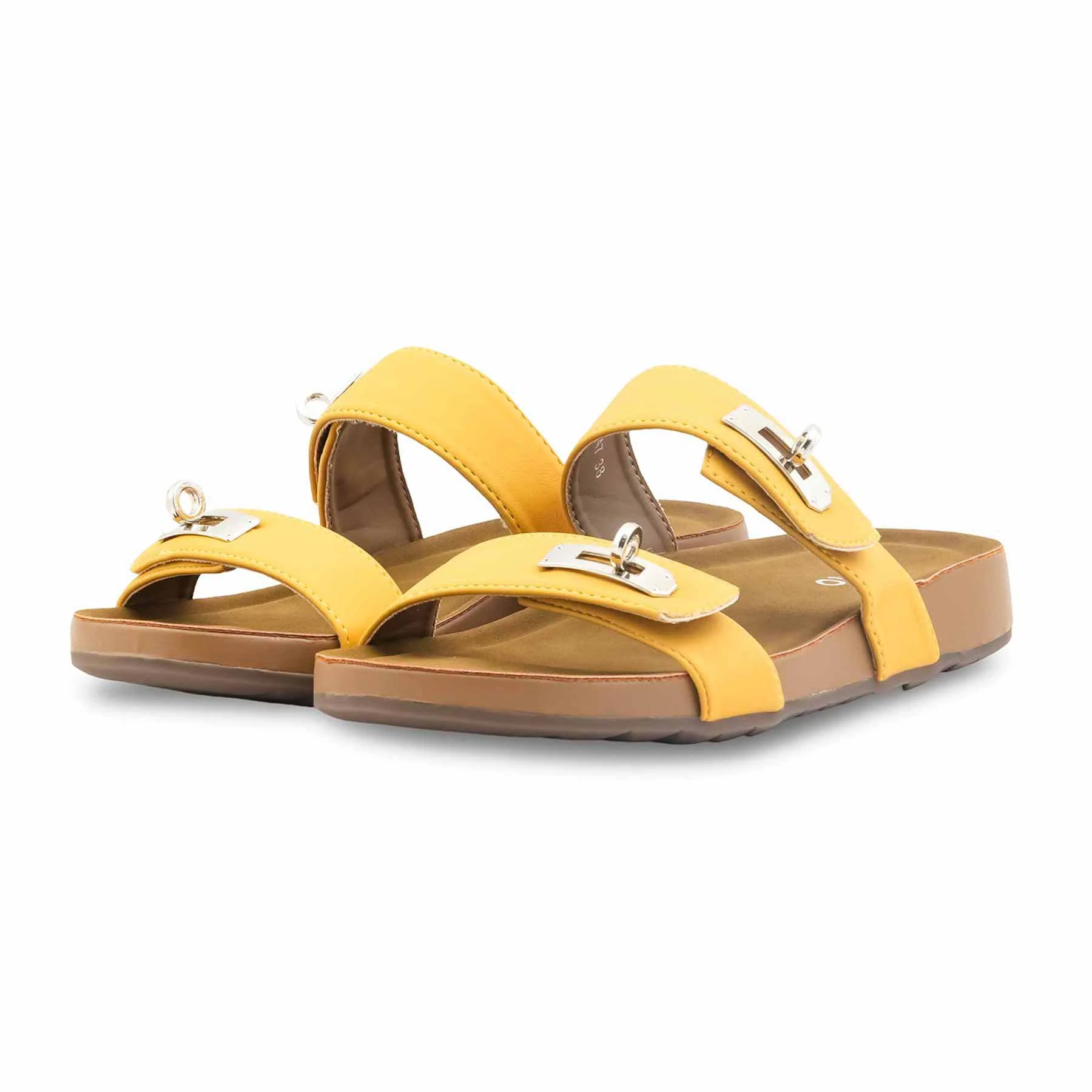 Mustard Formal Slipper For Ladies PU0747 - Image 3