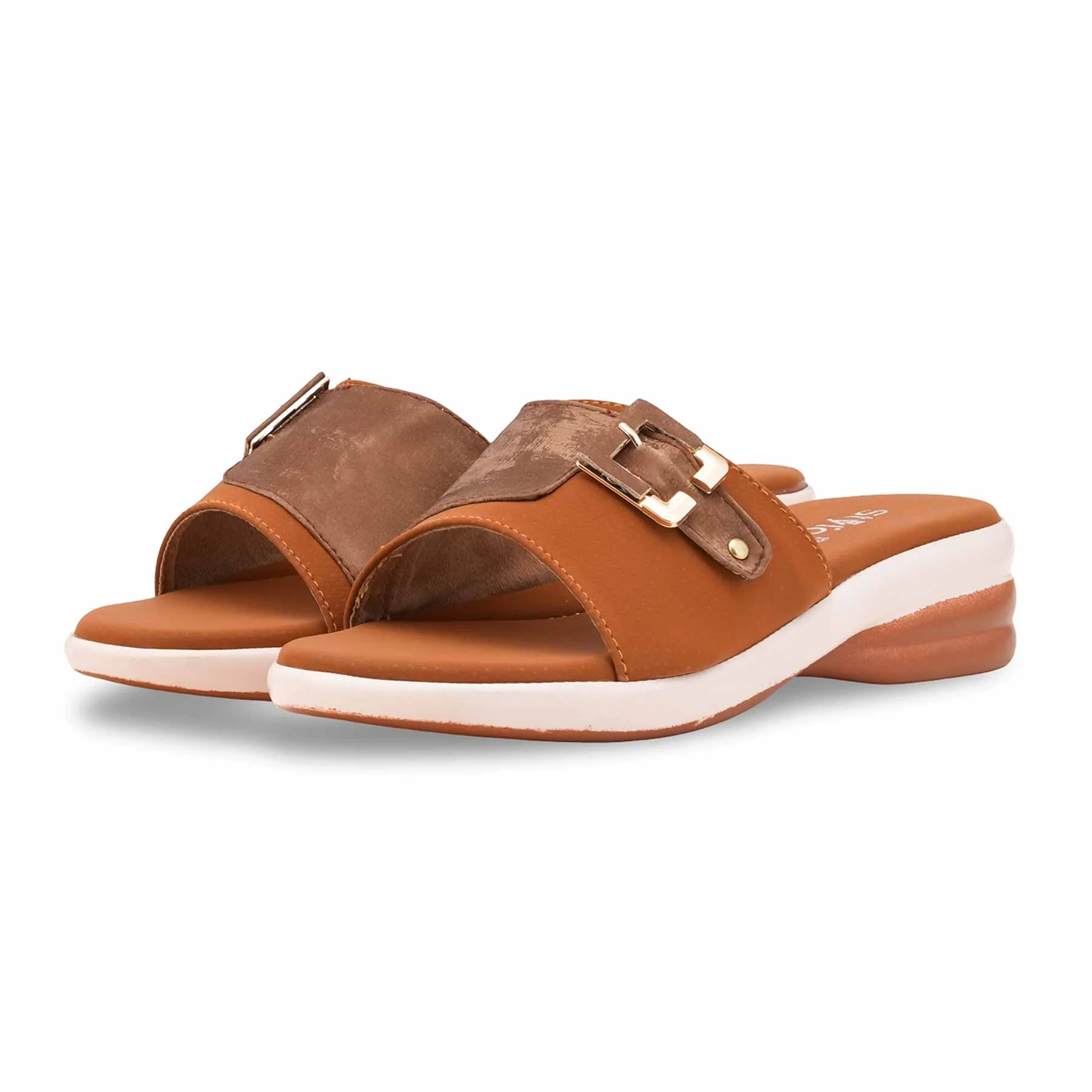 Mustard Formal Slipper For Women PU0678 - Image 3