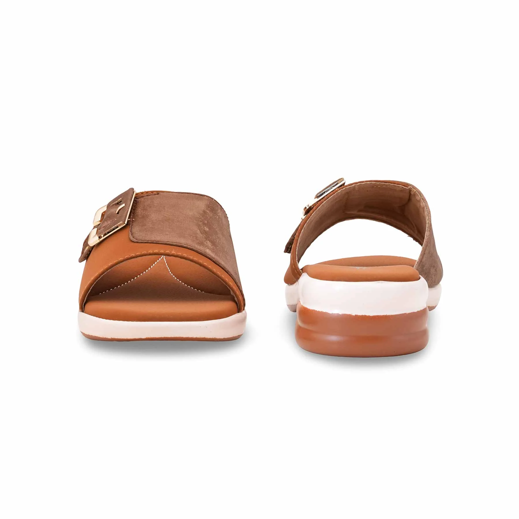 Mustard Formal Slipper For Women PU0678 - Image 4