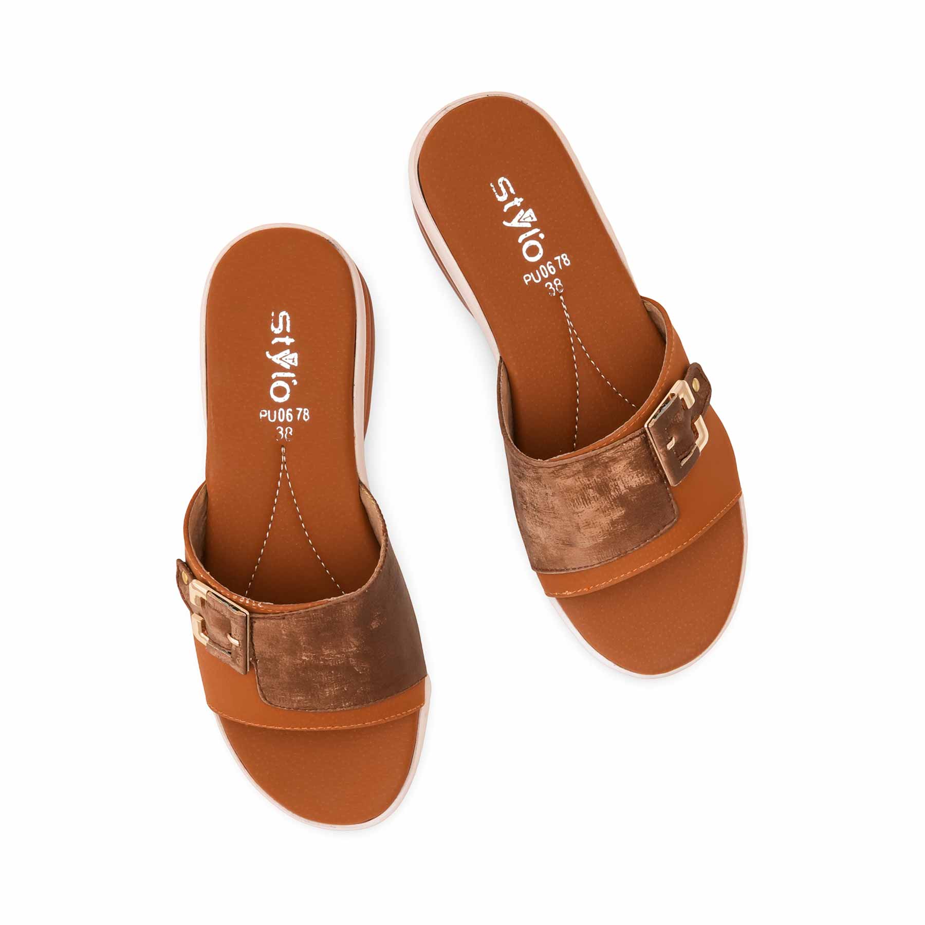 Mustard Formal Slipper For Women PU0678 - Image 5