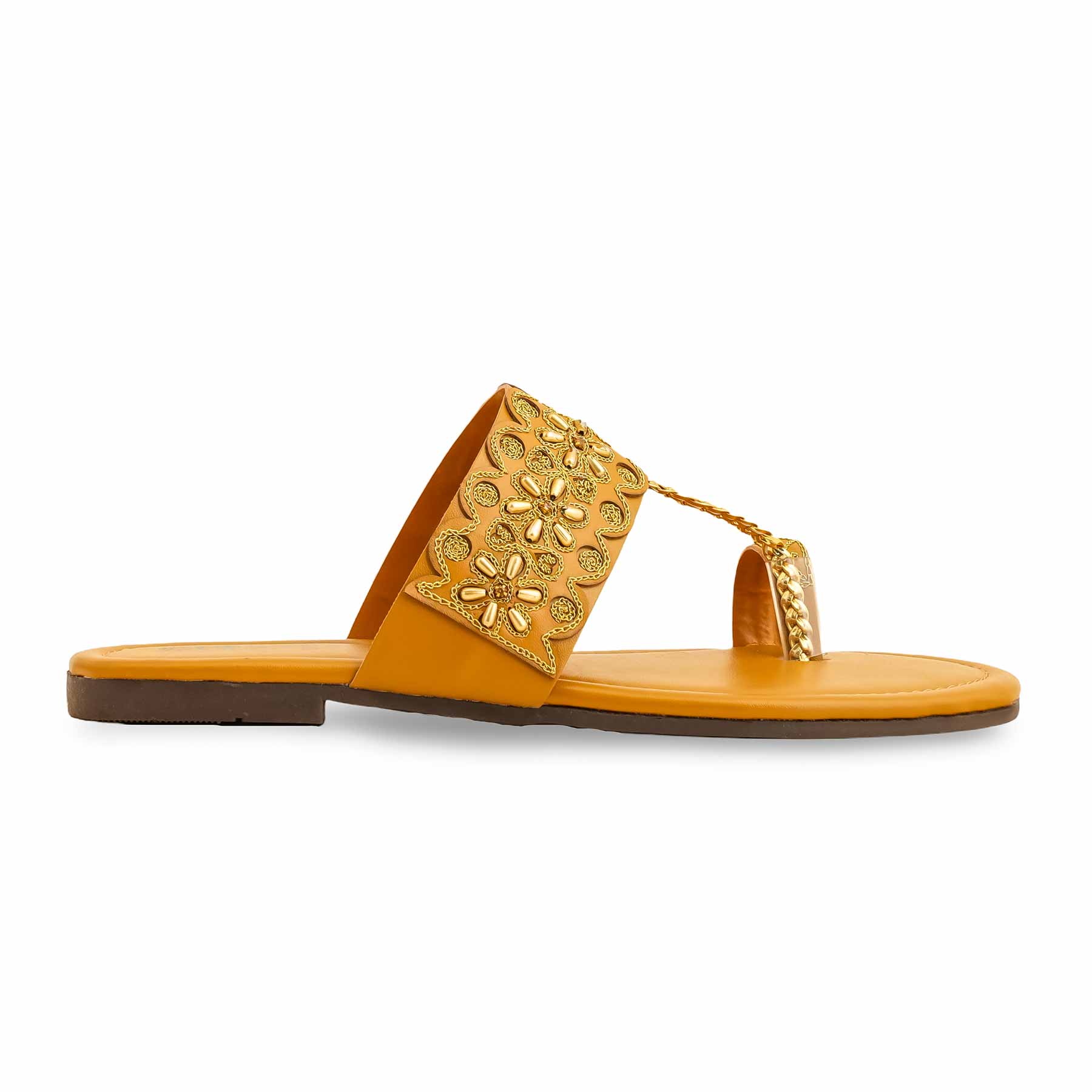 Mustard Formal Women Chappal EC0231 - Image 2
