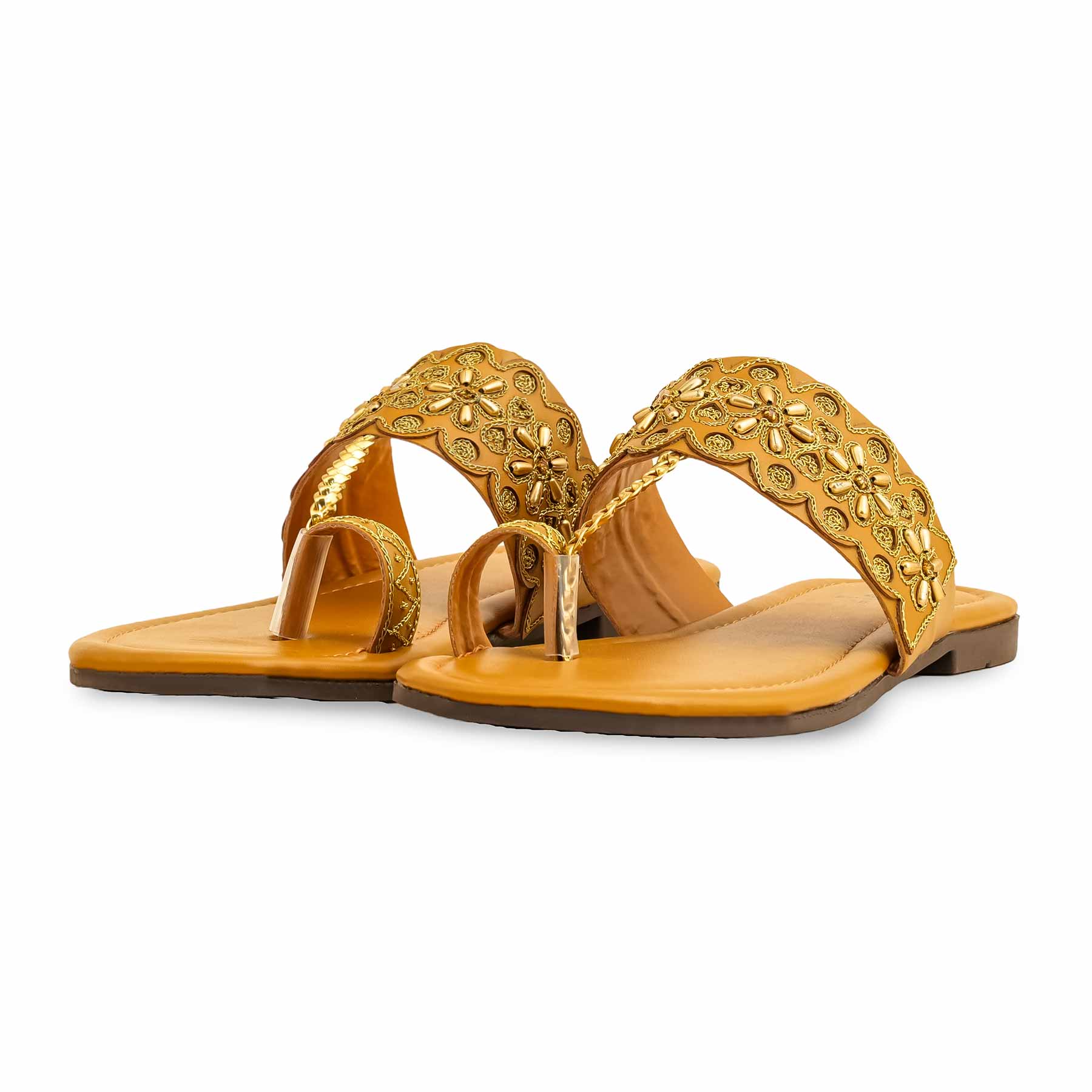 Mustard Formal Women Chappal EC0231 - Image 3