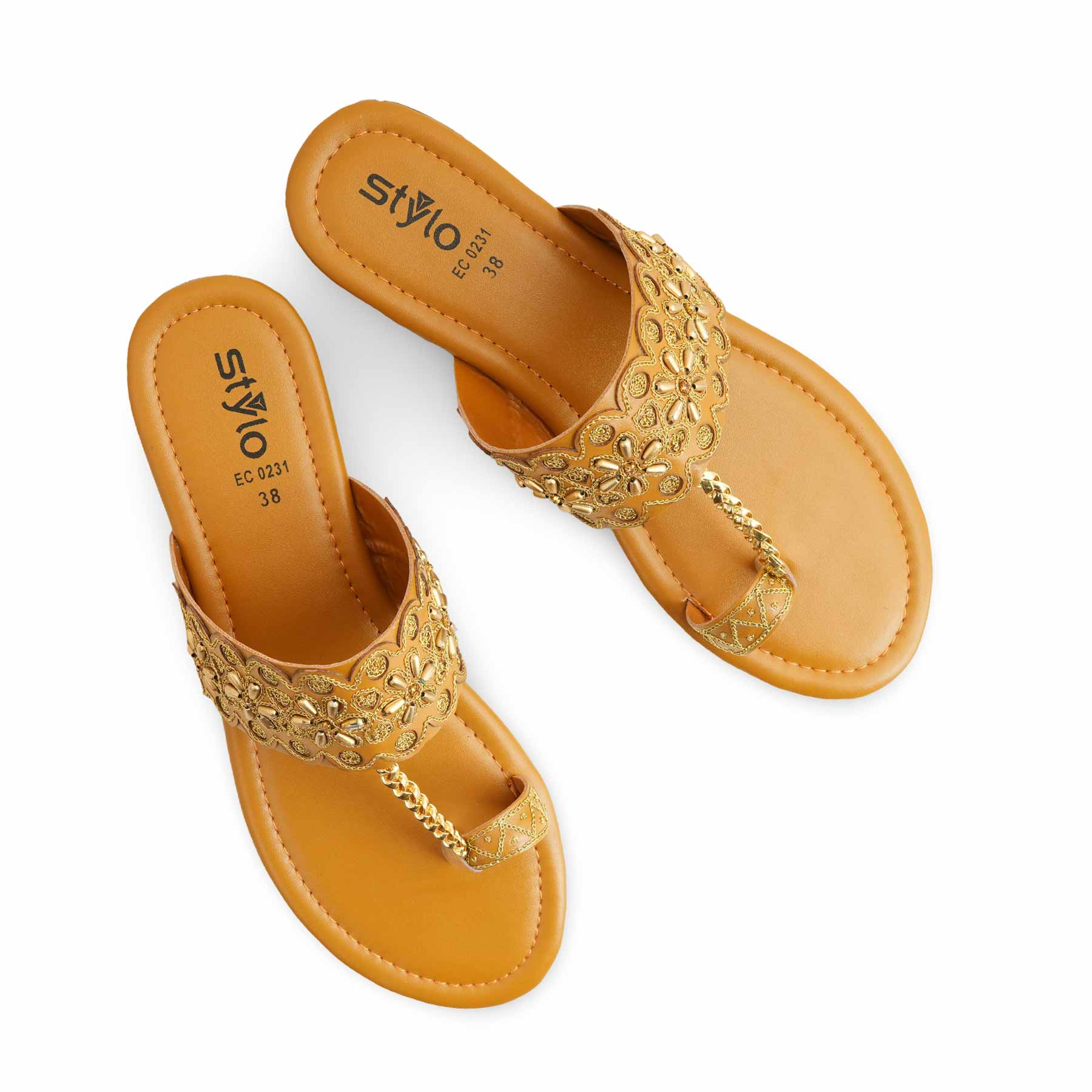 Mustard Formal Women Chappal EC0231 - Image 5