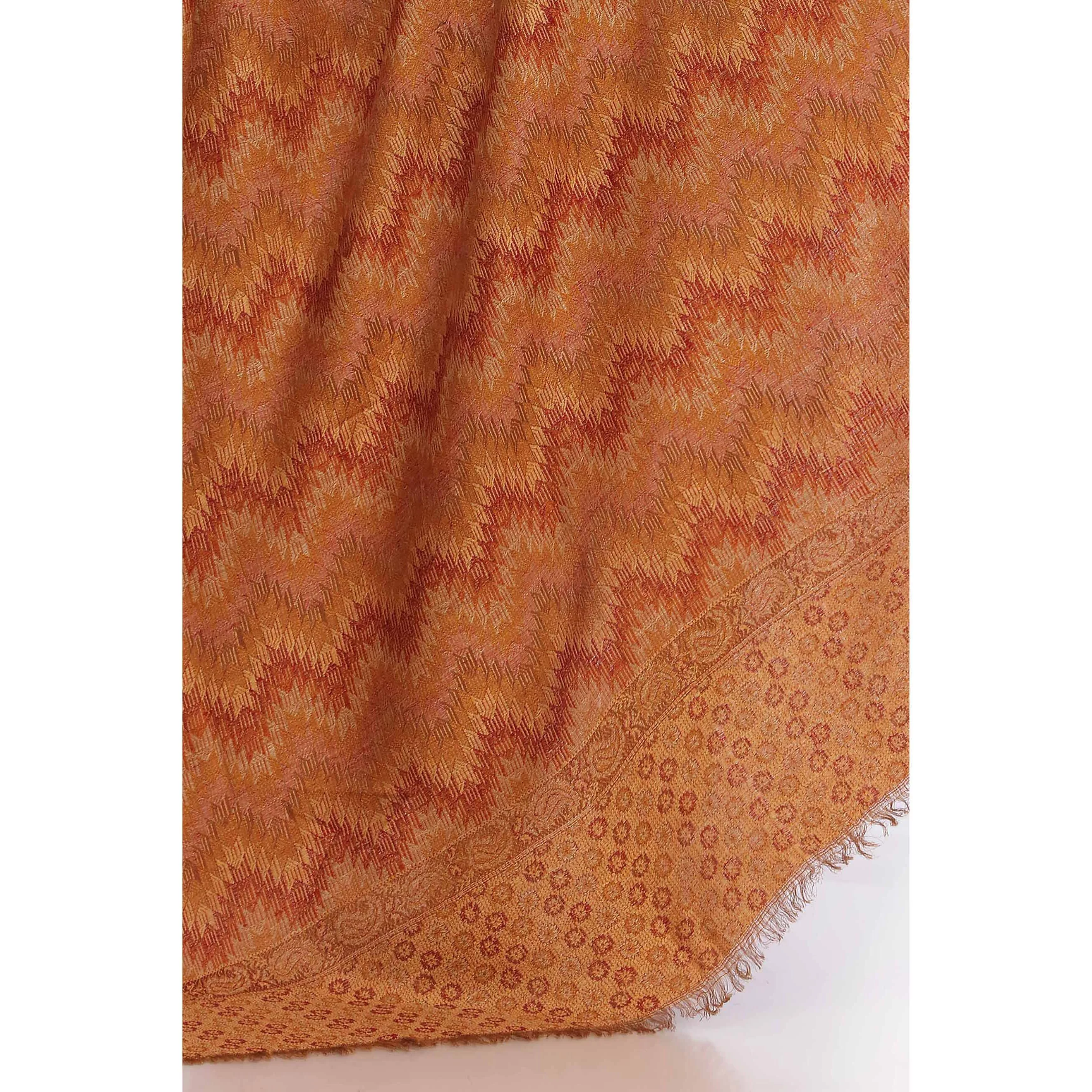 Mustard Jacquard Shawl PW2725 - Image 2