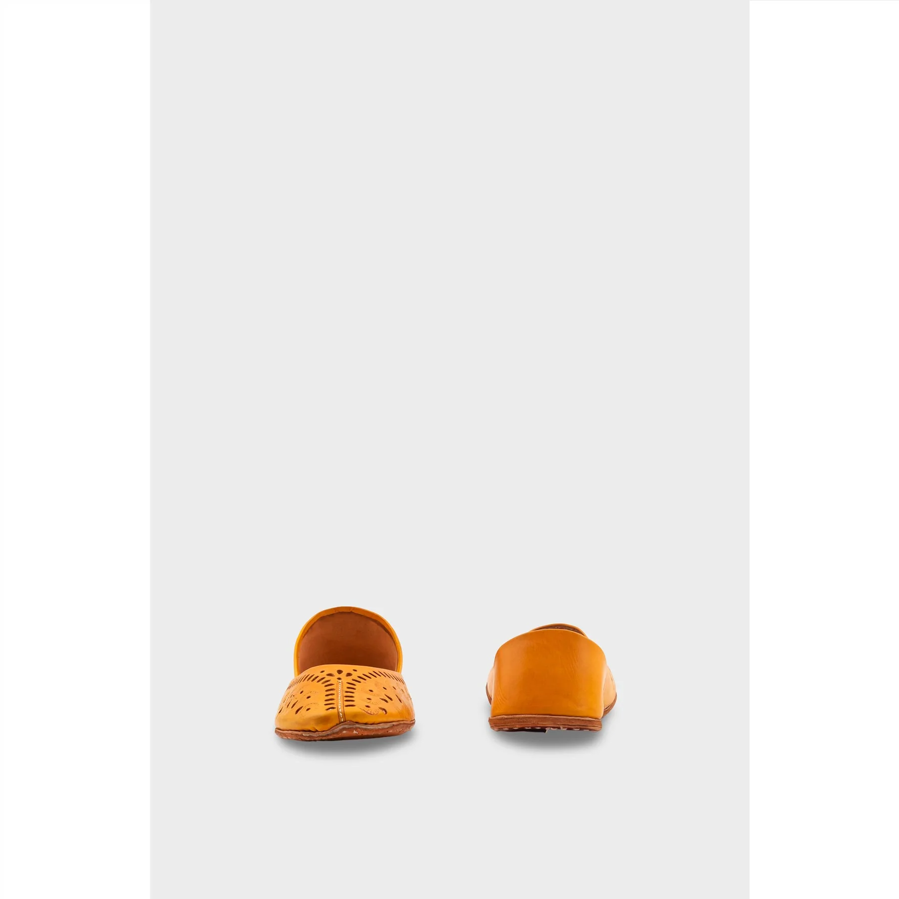Mustard Leather Khussa For Women EC8694 - Image 4