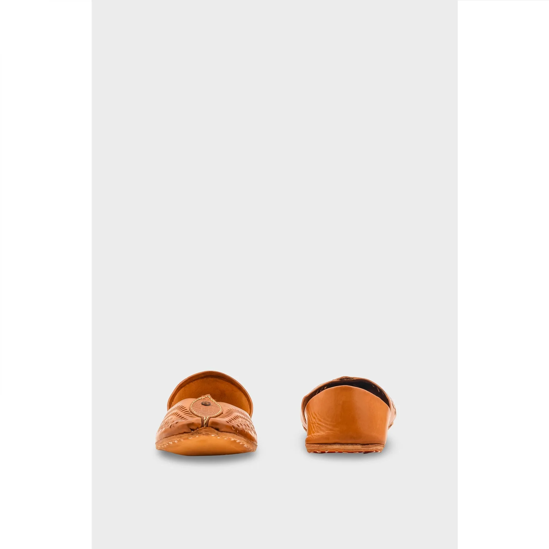 Mustard Leather Khussa For Women EC8710 - Image 5